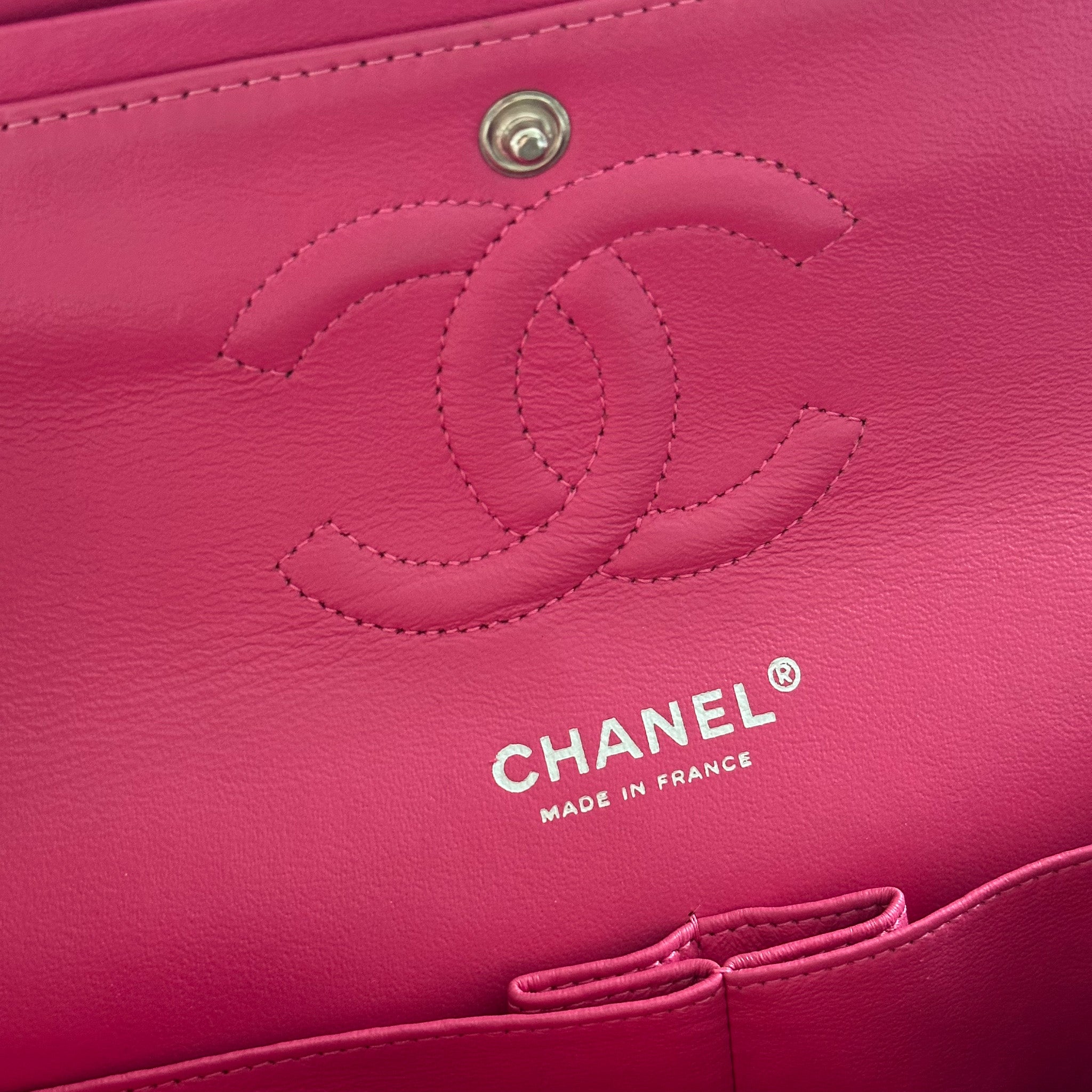 Chanel Classic 11:12 Medium Patent Double Flap Handbag in Pink RRP £8850 | Authentic Preloved - Reloved Again