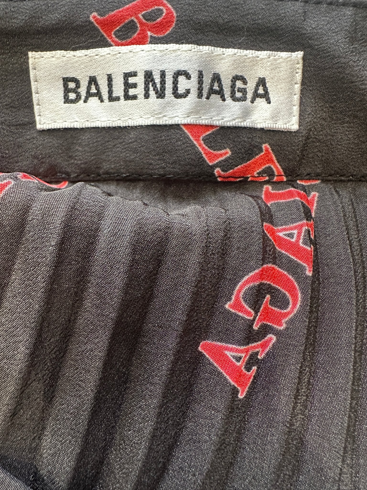 Balenciaga Black Pleated Logo Skirt RRP £1000 | Authentic Preloved - Reloved Again