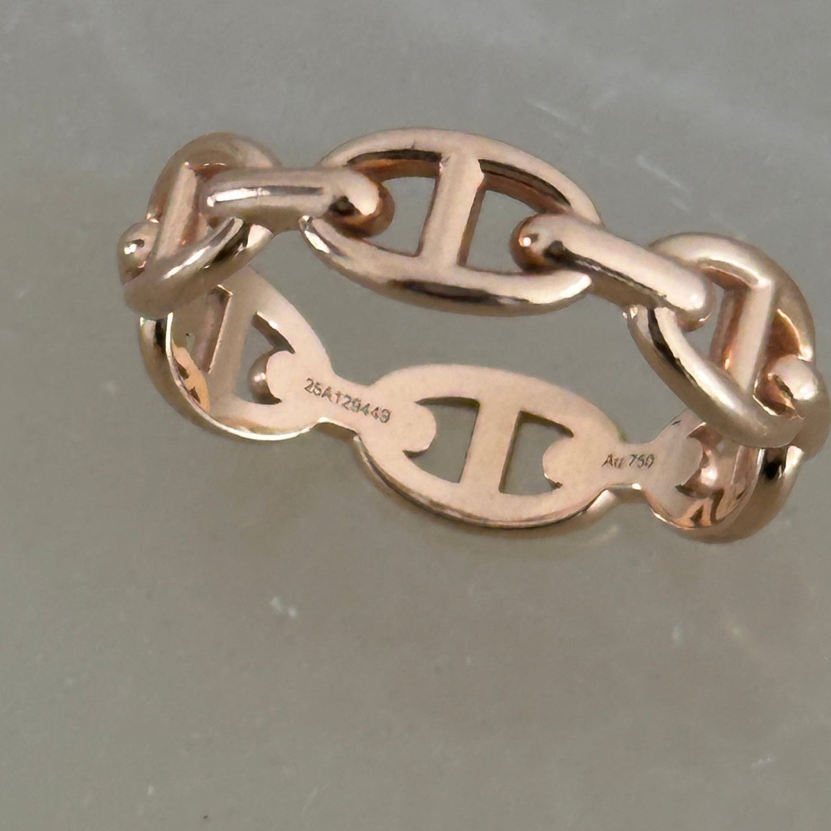 Hermès Chaîne d’Ancre Enchaînée Ring 18ct Rose Gold – Size 59 (RRP £2380) FINAL SALE - Reloved Again