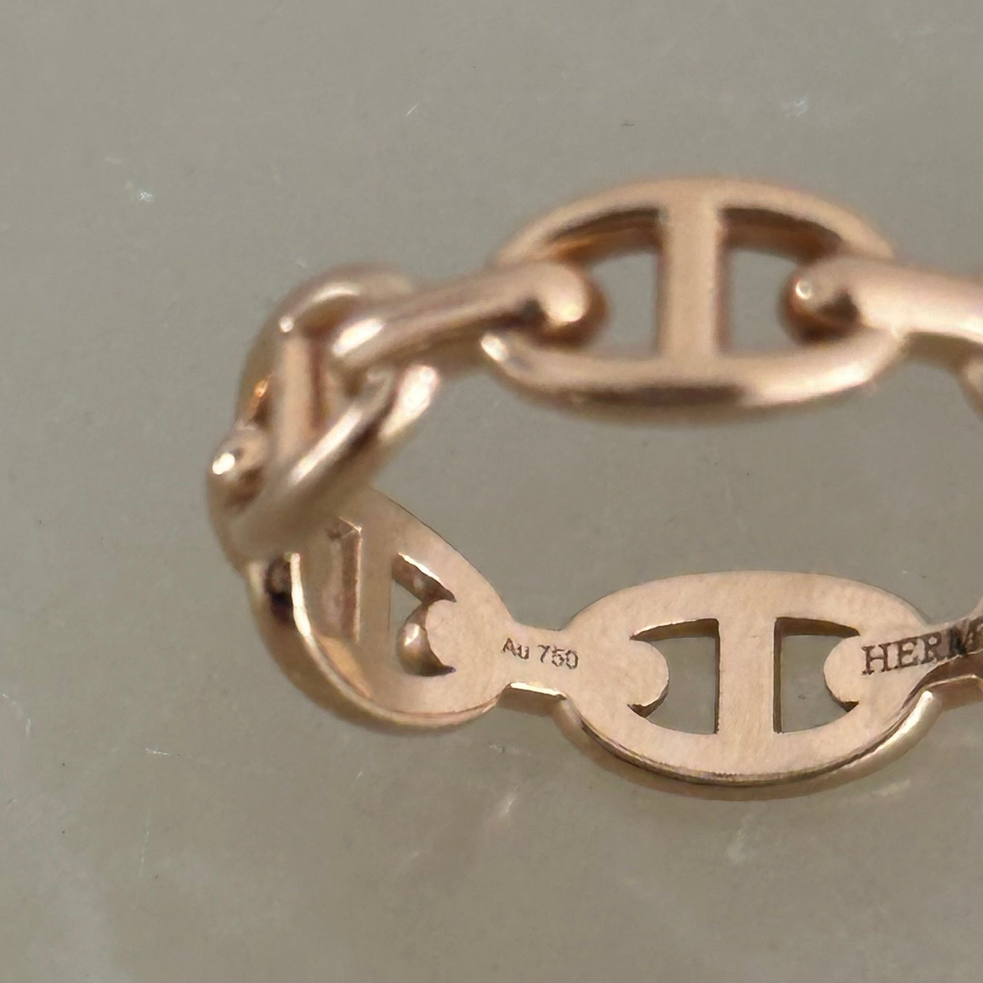 Hermès Chaîne d’Ancre Enchaînée Ring 18ct Rose Gold – Size 59 (RRP £2380) FINAL SALE