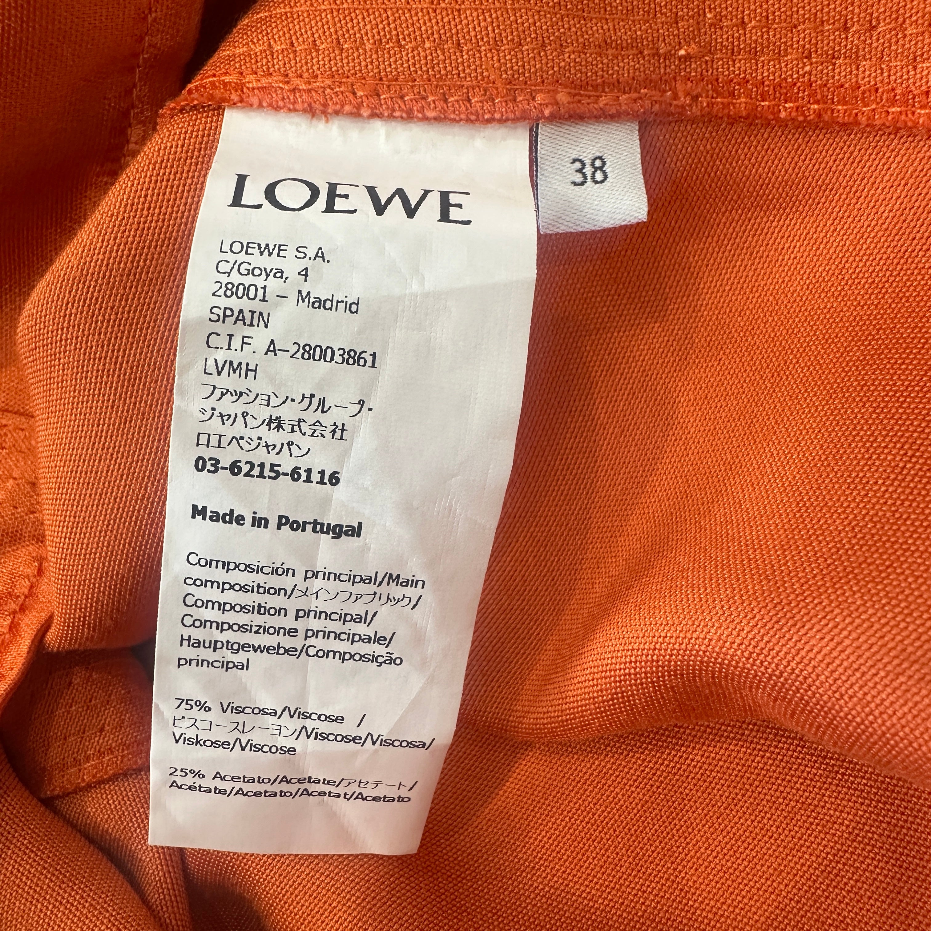 Loewe Orange Silk-Panelled Satin Dress (RRP £895) | Authentic Preloved