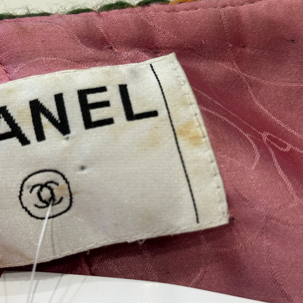 Chanel Vintage Pink and Green Multicolour Tweed Jacket | Authentic Preloved