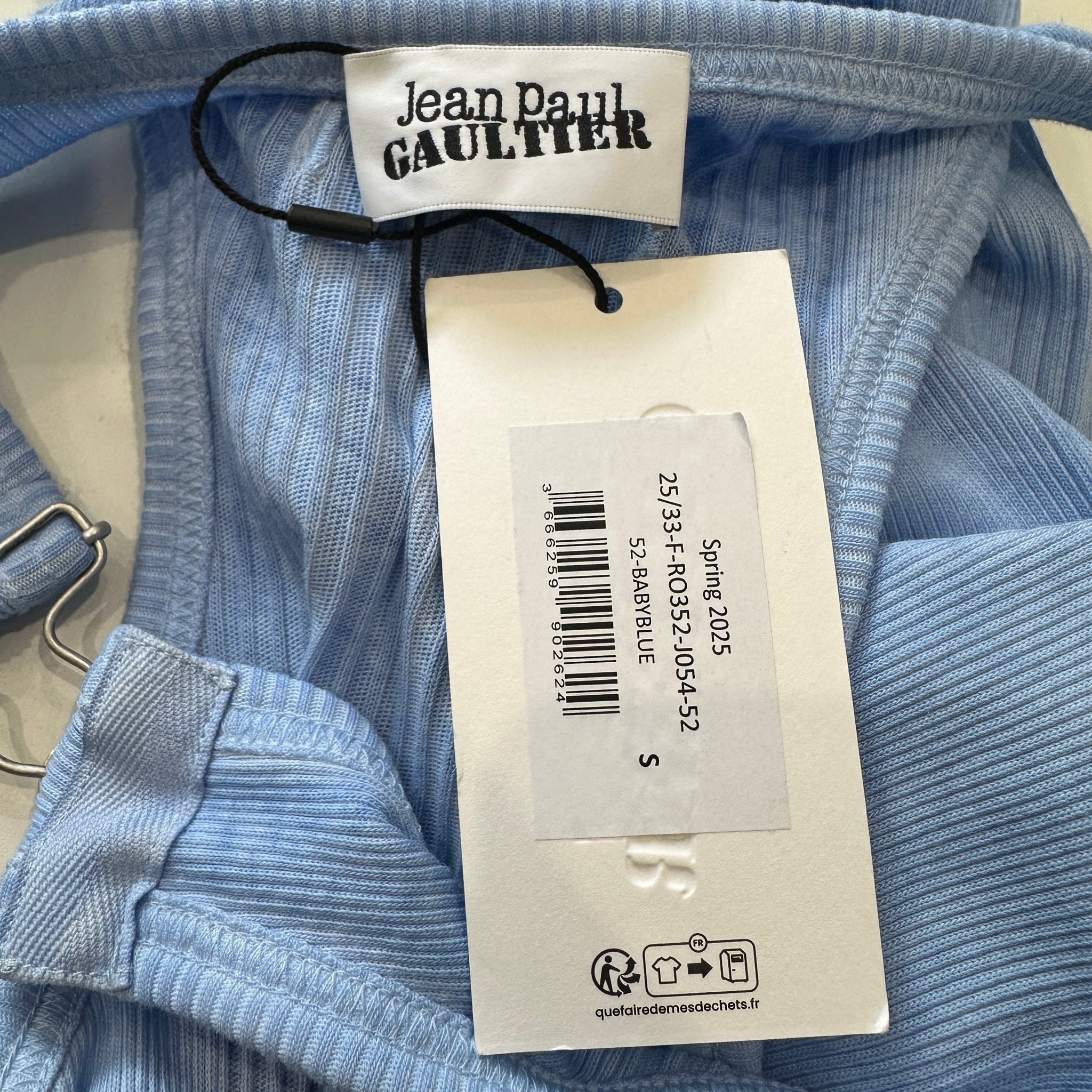 NEW Jean Paul Gaultier Baby Blue Ribbed Maxi Dress (RRP £580) | Authentic Preloved - Reloved Again