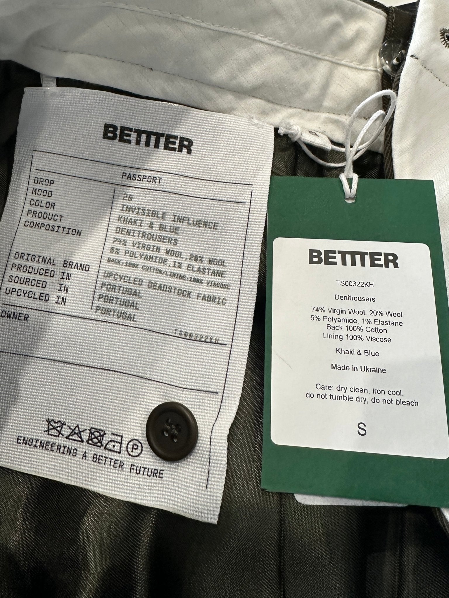 NEW Bettter Khaki & Blue Denim trousers RRP £400 | Authentic Preloved - Reloved Again