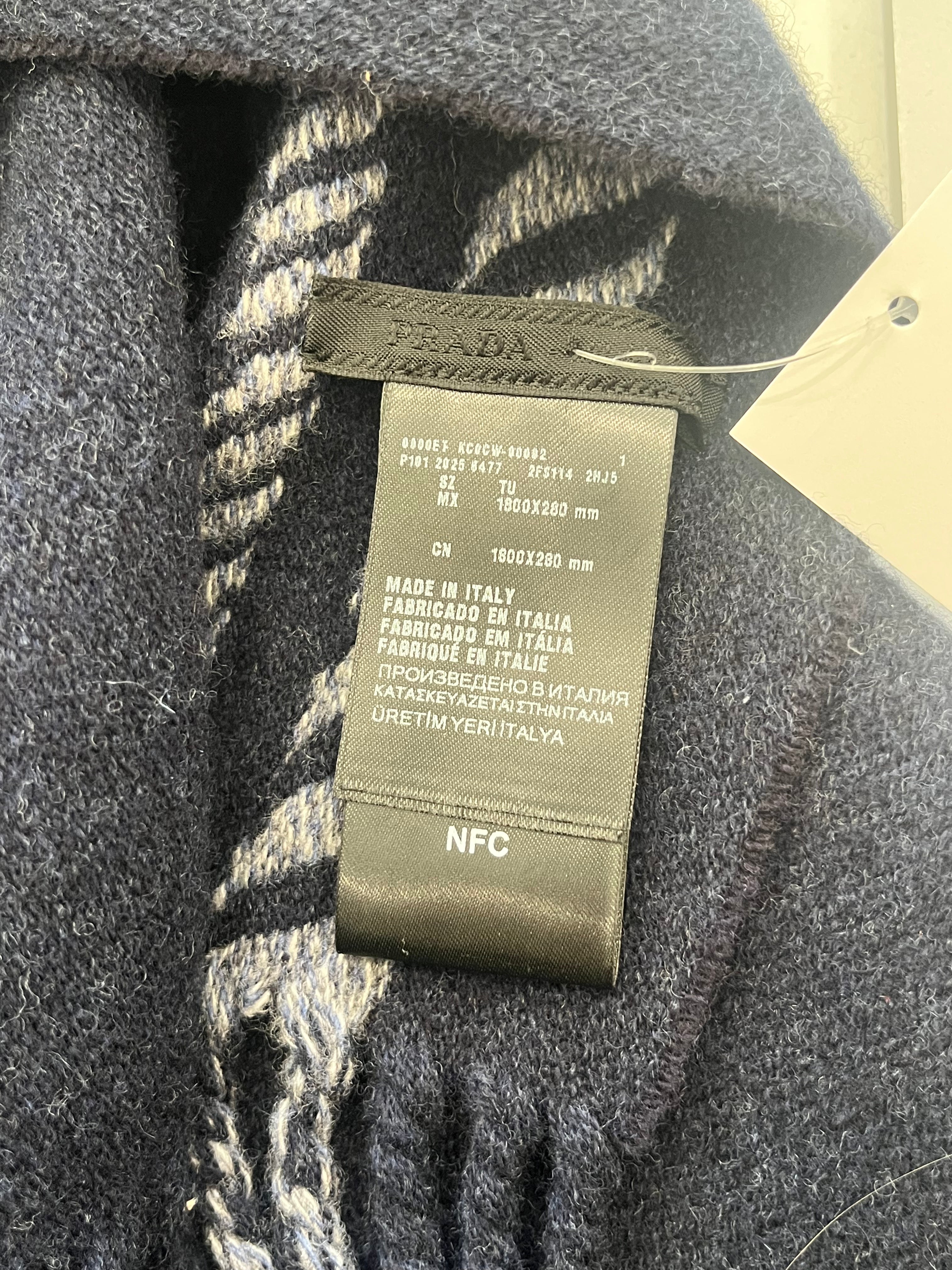 Prada Jaquard Knit Wool and Cashmere Scarf (RRP £400) | FINAL SALE Authentic Preloved