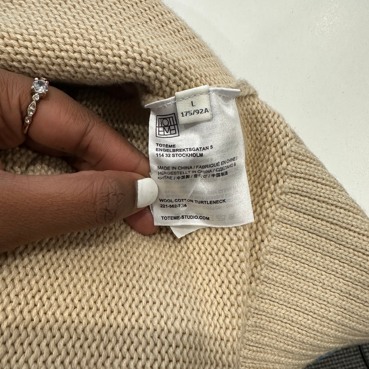 Toteme Turtleneck Beige Jumper (RRP £450) | Authentic Preloved