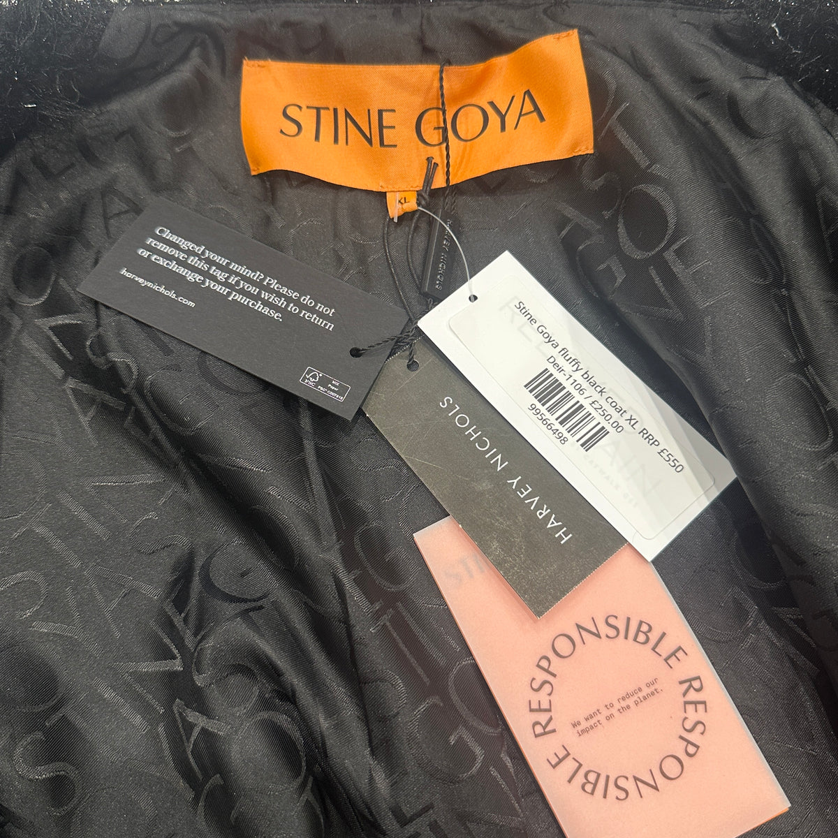 NEW Stine Goya Fluffy Black Coat (RRP £550) | Authentic Preloved