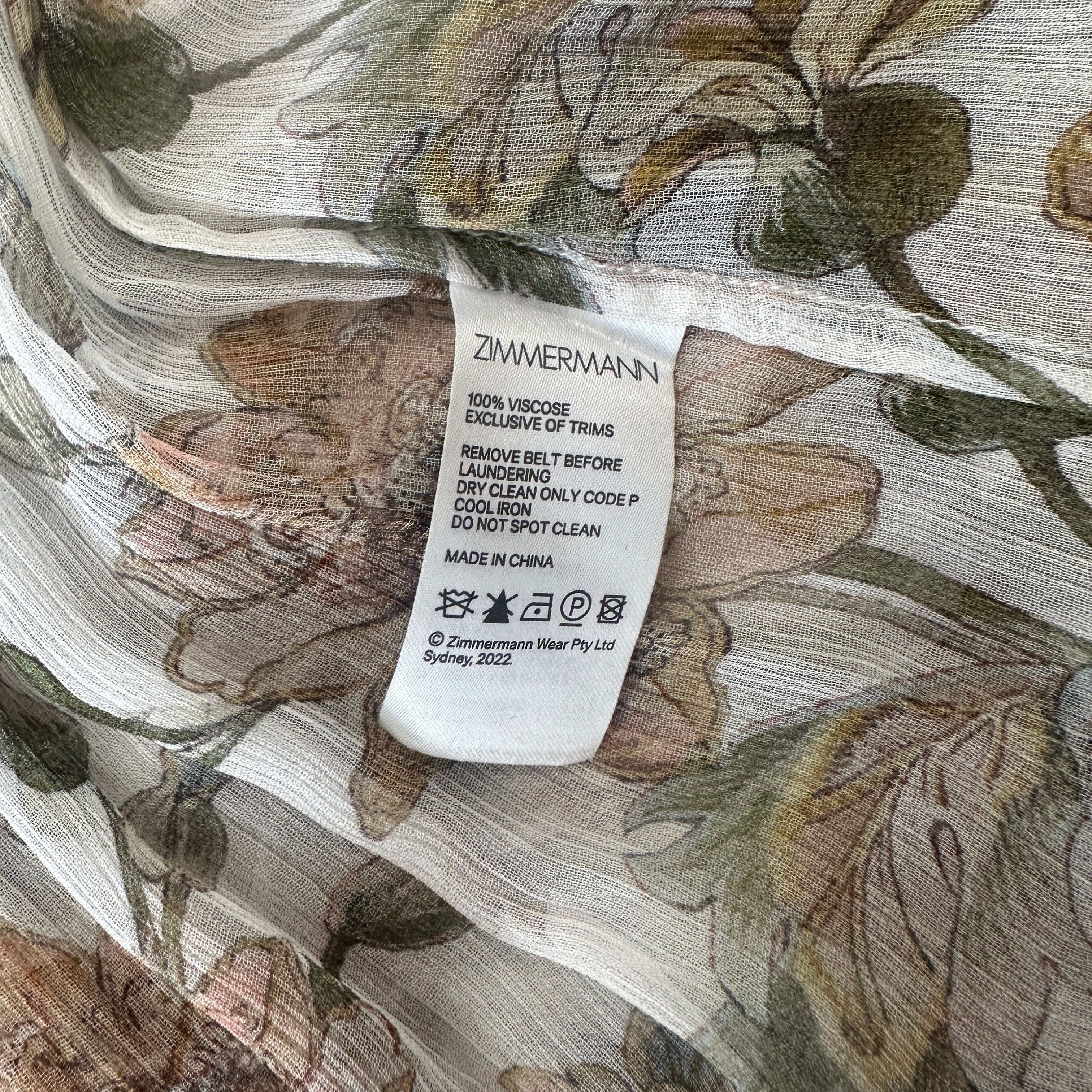 Zimmermann Beige Floral Maxi Dress (RRP £900) | Authentic Preloved