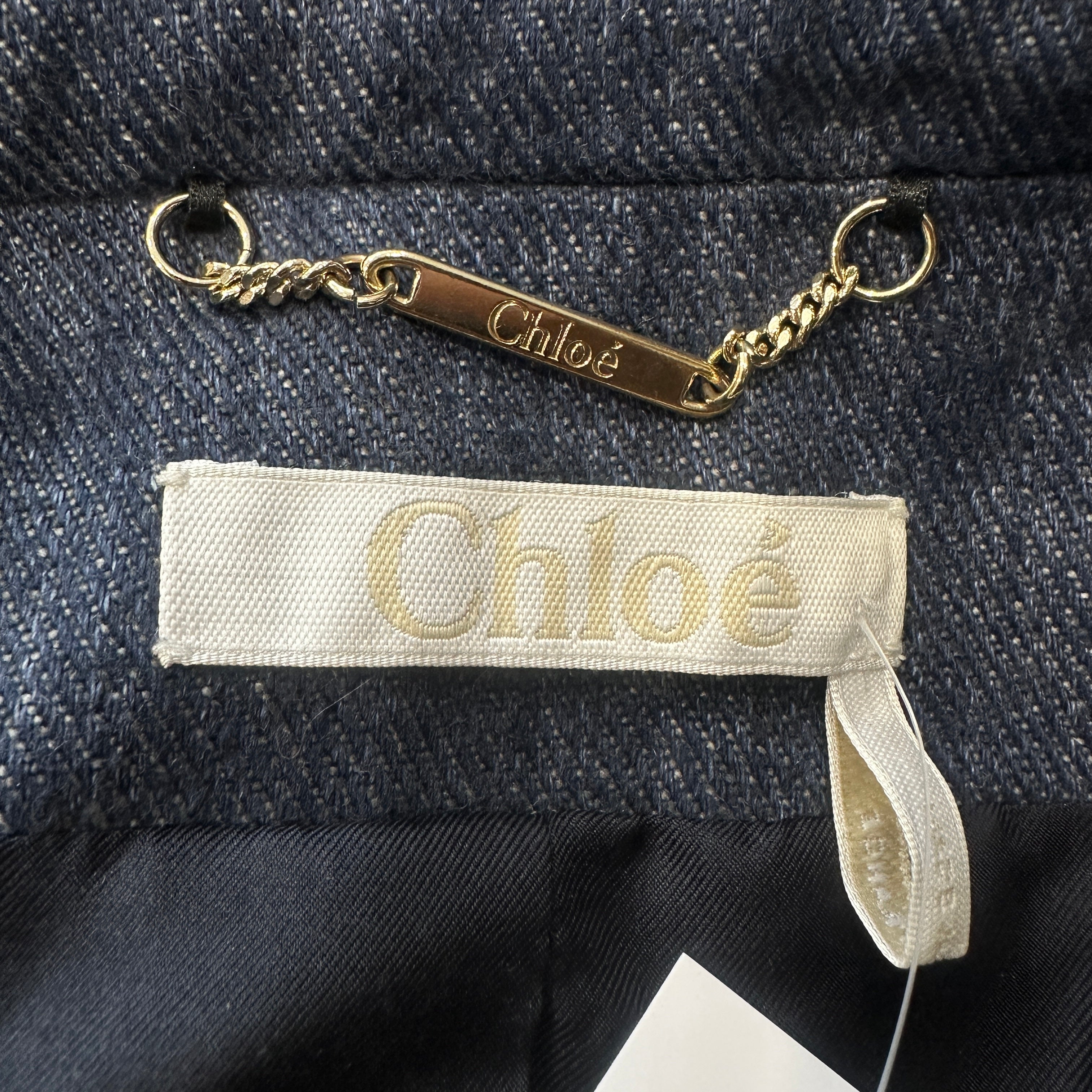 Chloé Deep Ocean Linen Blazer (RRP £1500) | Authentic Preloved