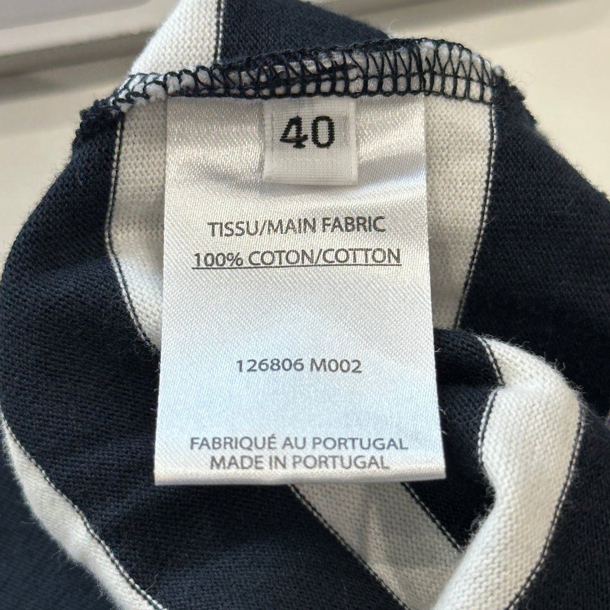Balmain Navy & White Breton Striped Logo Long Sleeve T-Shirt (RRP £460 | Authentic Preloved