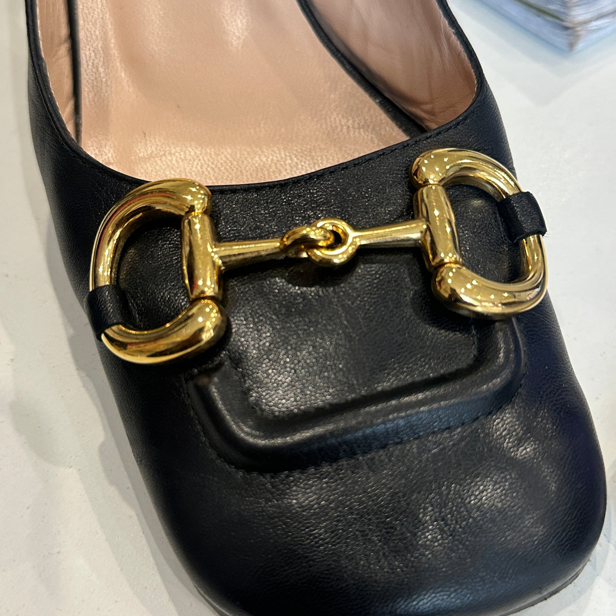 Gucci Baby Horsebit Black Leather Slingback Pumps (RRP £700) | Authentic Preloved