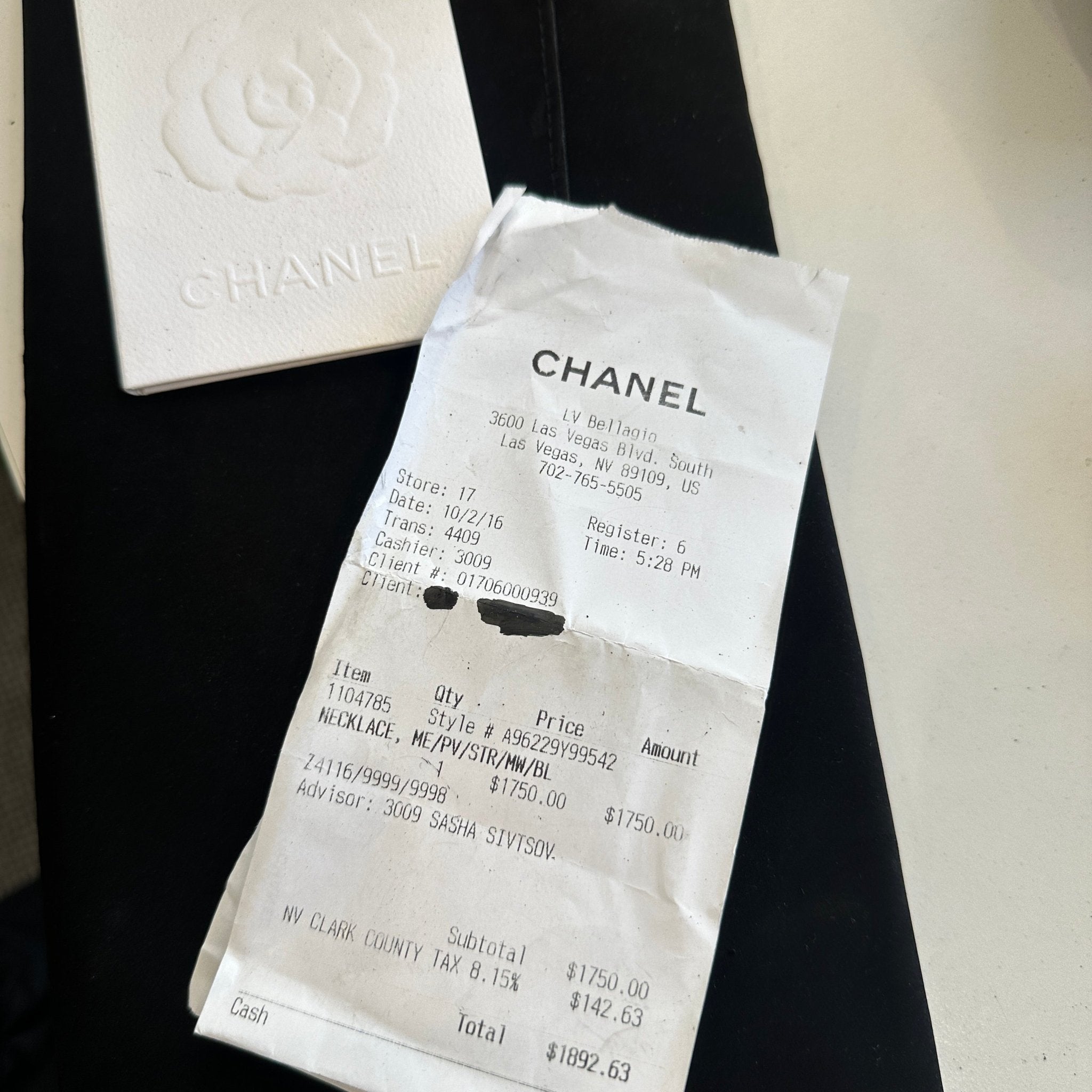 Chanel Long Black Necklace with Applique RRP £1300 | Authentic Preloved FINAL SALE