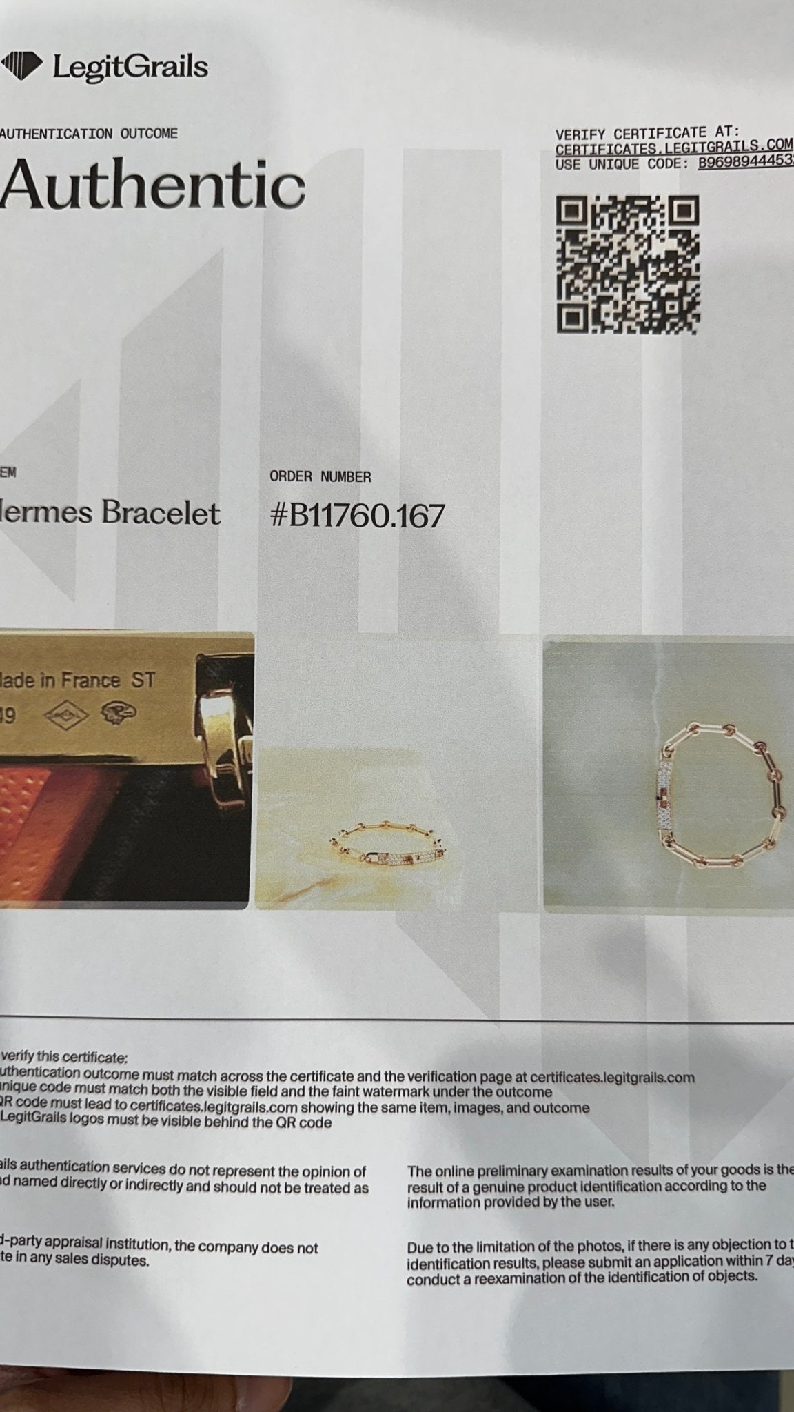 CURRENT SEASON Hermes Kelly Chaine Rose Gold and Diamonds Bracelet RRP £9710 | Authentic Preloved FINAL SALE - Reloved Again