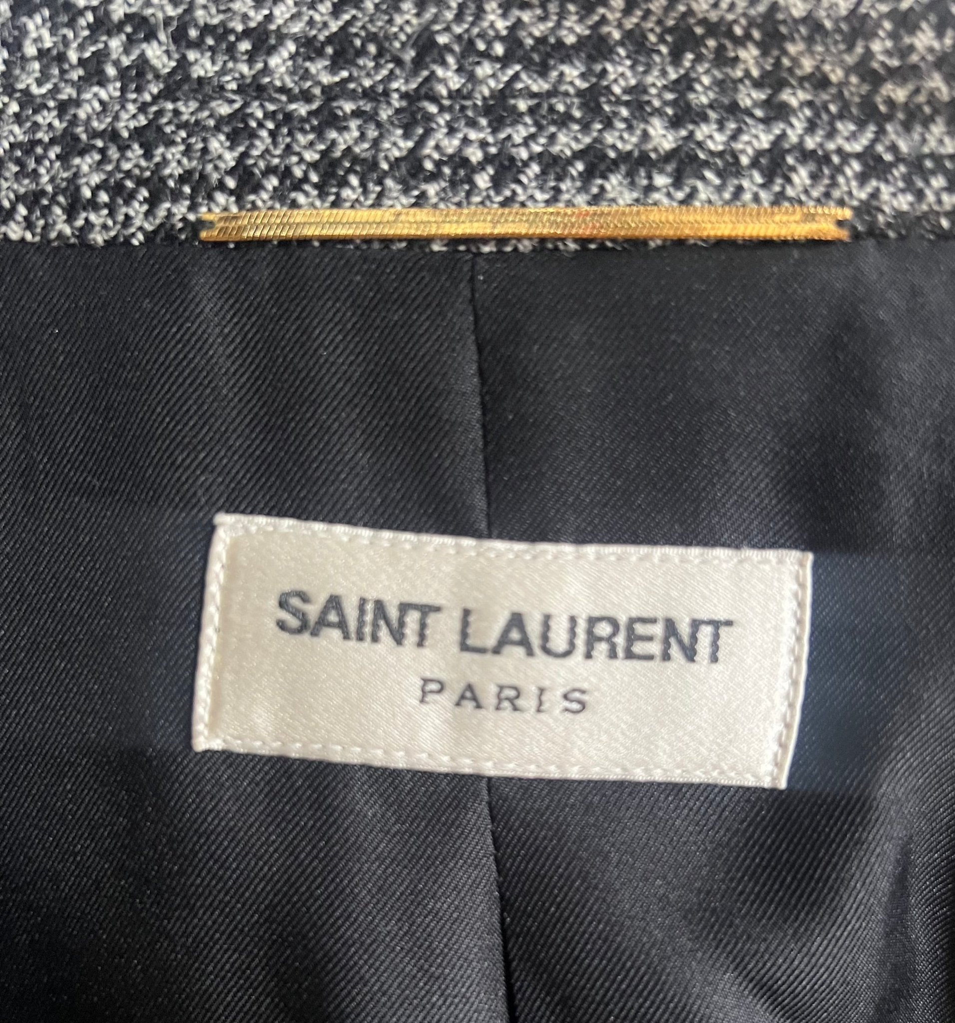 Saint Laurent Houndstooth Wool Plaid Blazer (RRP £2900) | Authentic Preloved - Reloved Again