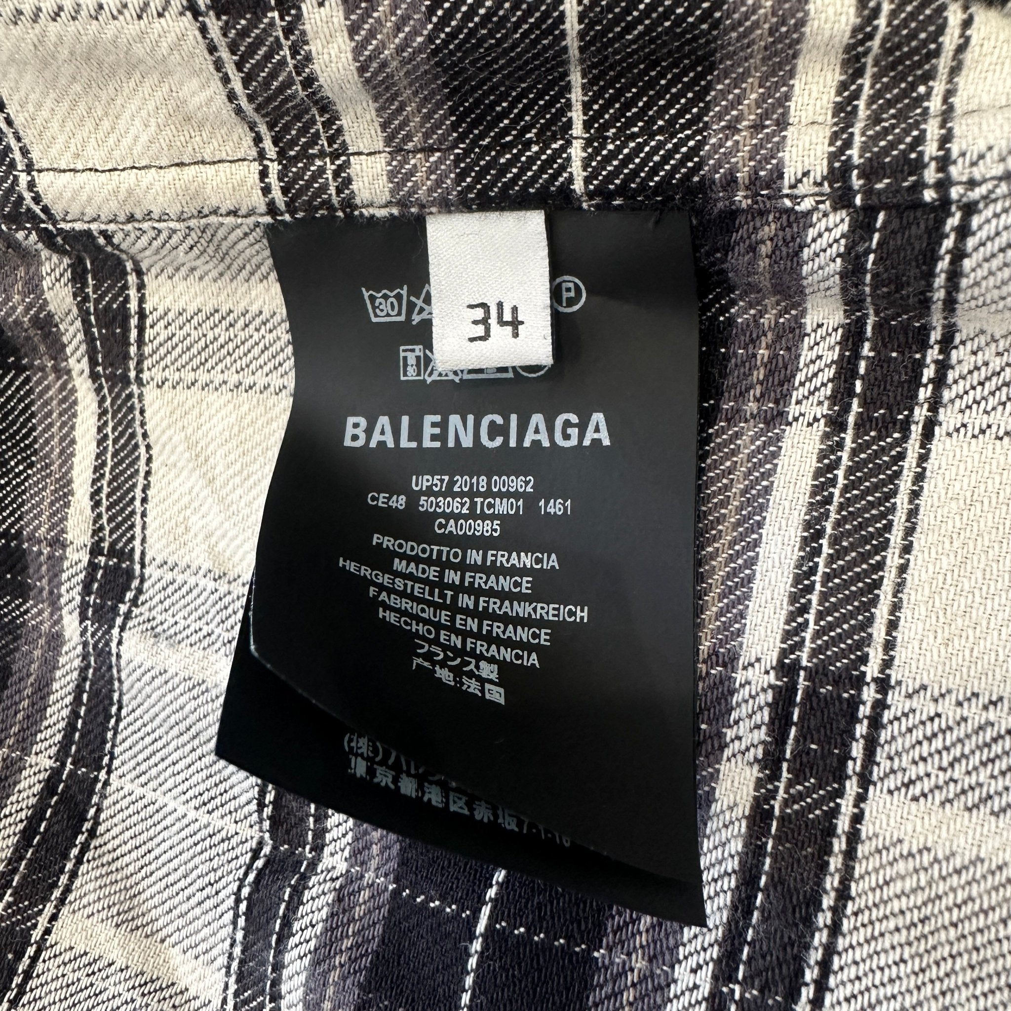 Balenciaga 2018 Asymmetrical Check Shirt (RRP £1690) | Authentic Preloved - Reloved Again