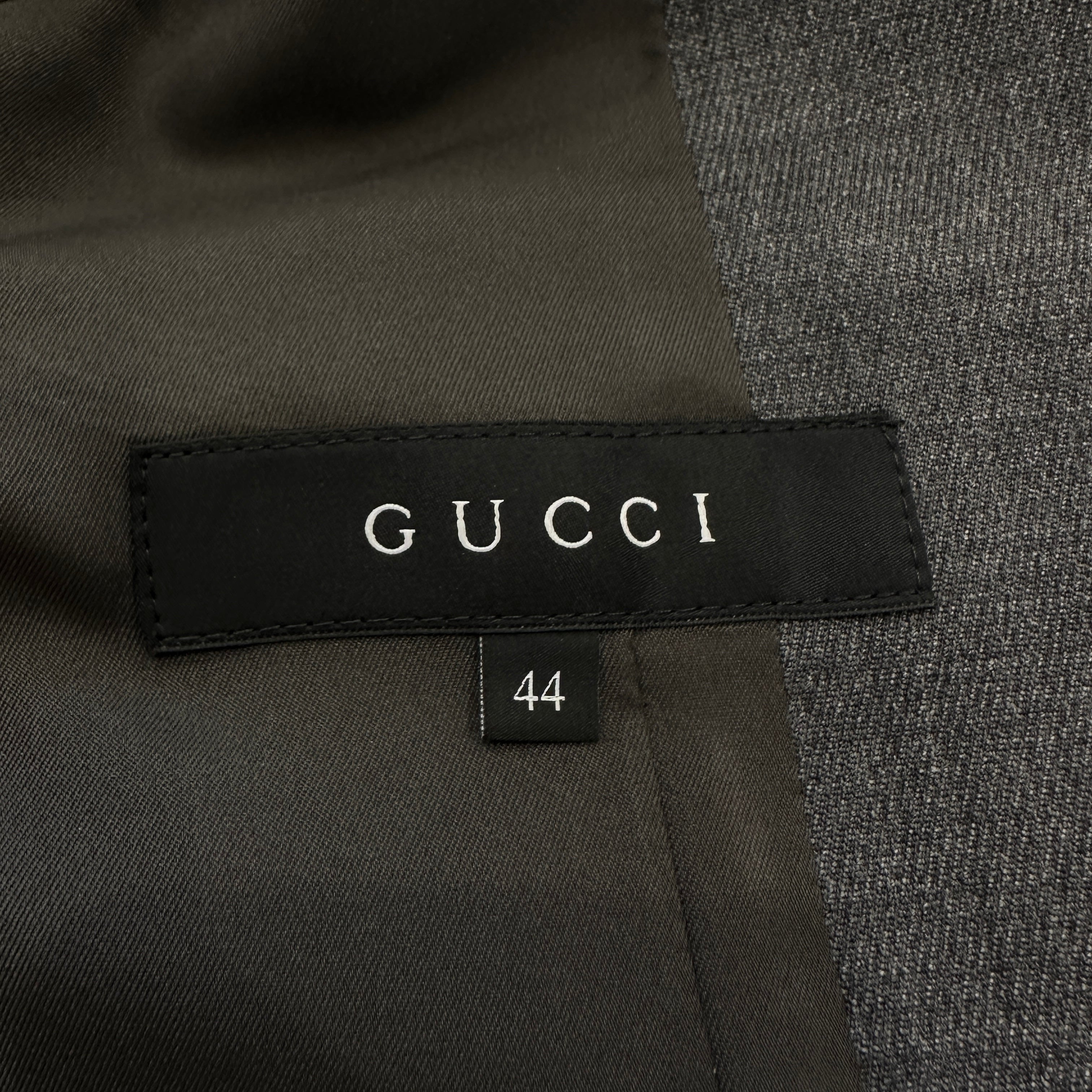 Gucci Grey Wool-Silk Single-Breasted Trouser Suit (RRP £2000) | Authentic Preloved