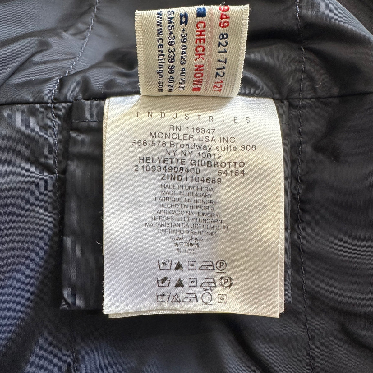 Moncler Helyette Crease Effect Jacket in Navy Blue | Authentic Preloved - Reloved Again