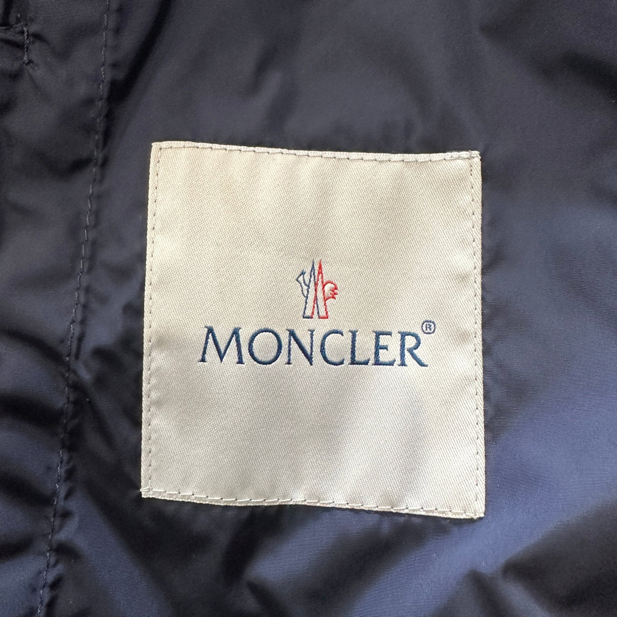 Moncler Helyette Crease Effect Jacket in Navy Blue | Authentic Preloved - Reloved Again