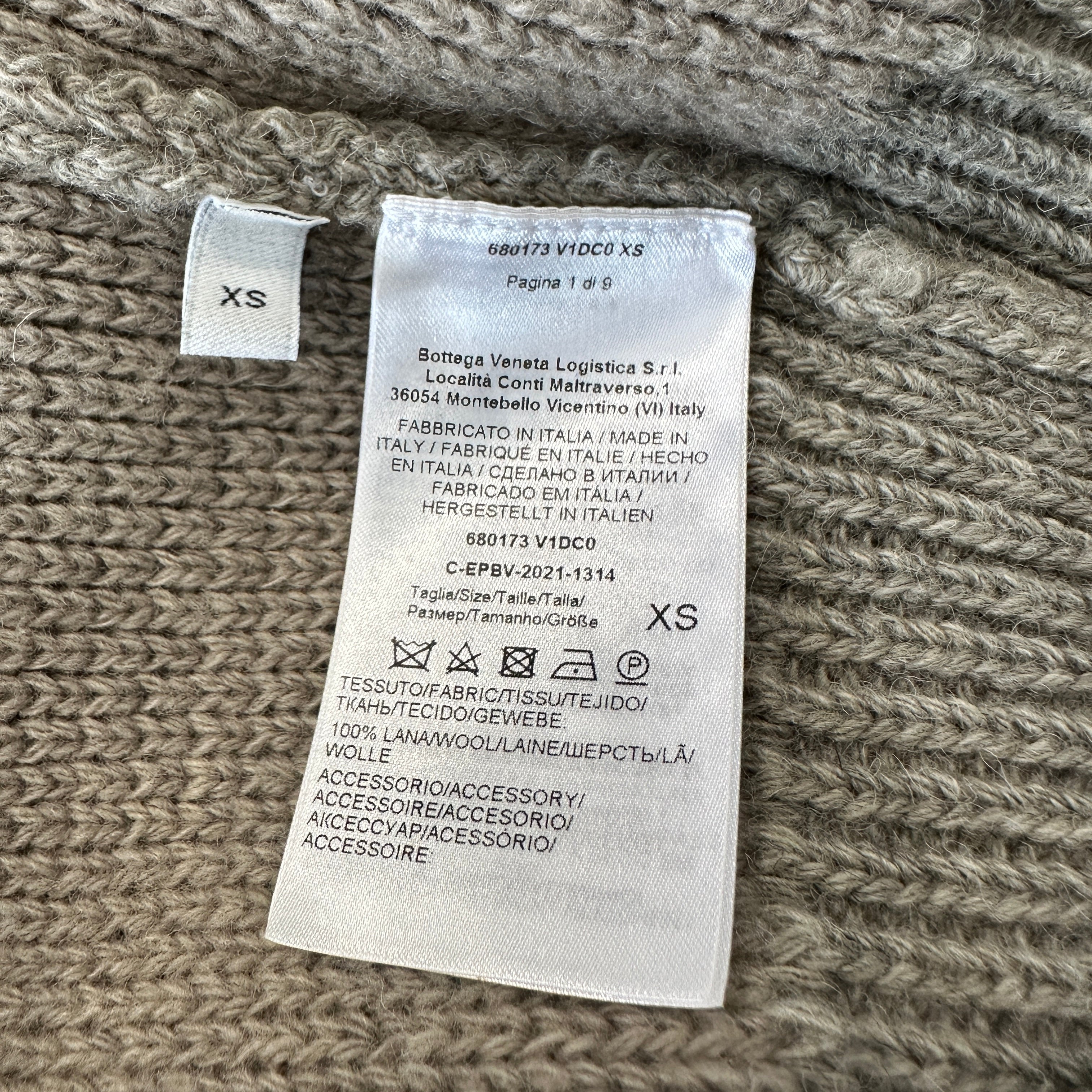 Bottega Veneta Wool Chain Cardigan in Cement Melange (RRP £1200) | Authentic Preloved