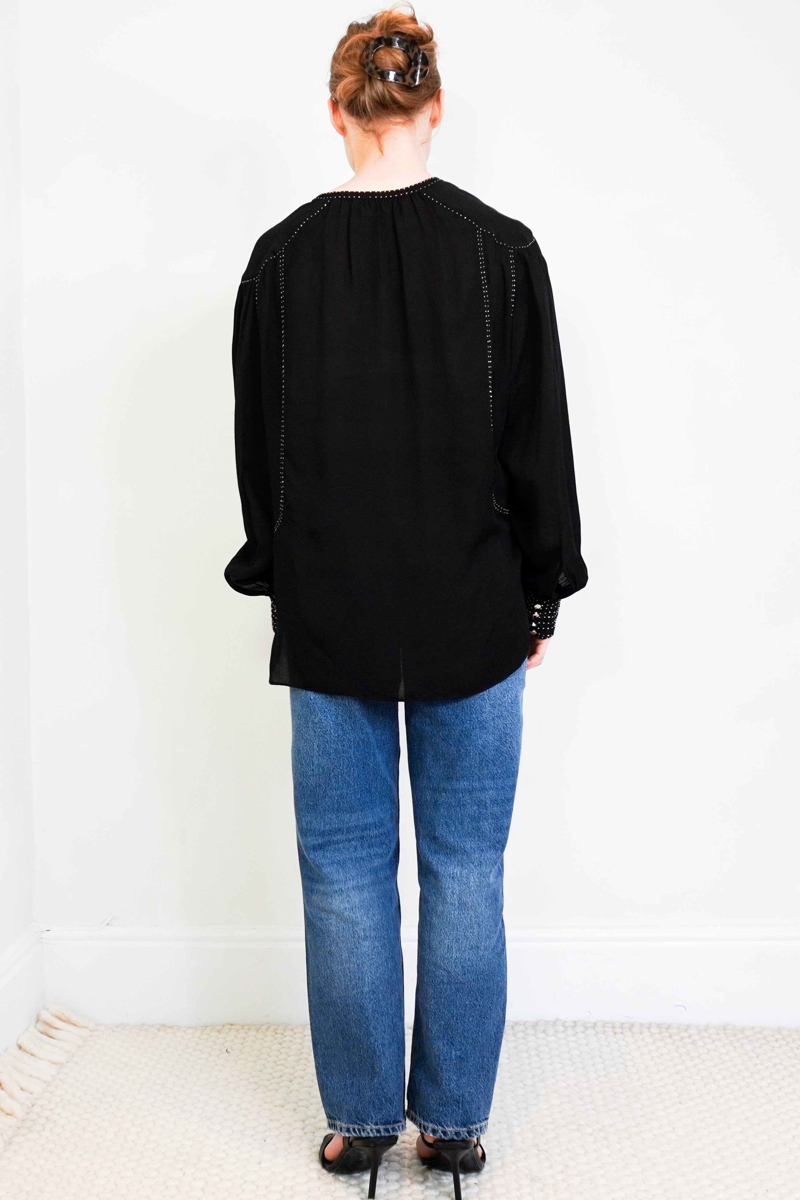 Isabel-Marant-Black-Beaded-Top-back-picture-Chelsea-London