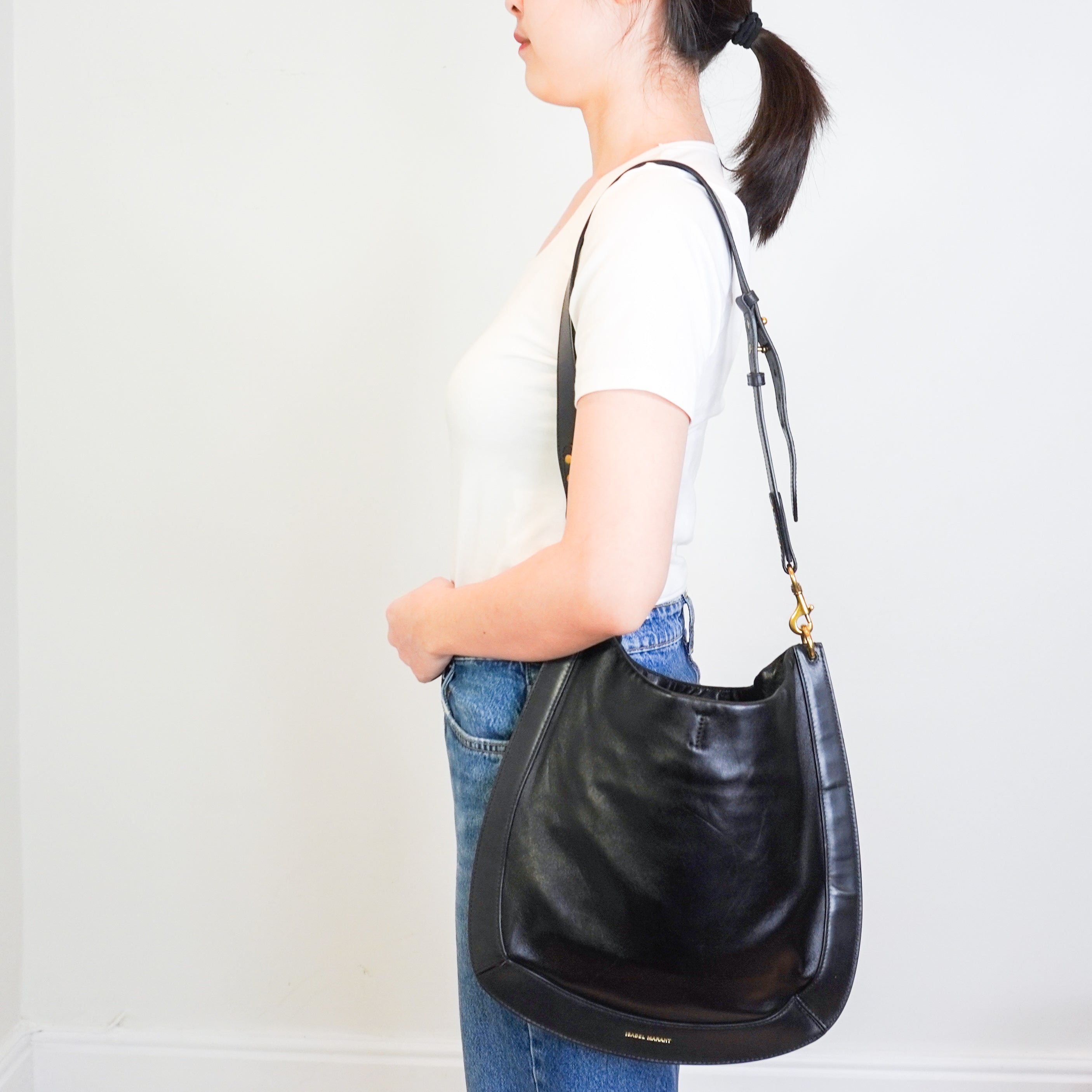 Isabel-Marant-Black-Shoulder-Bag-model-picture-Chelsea-London