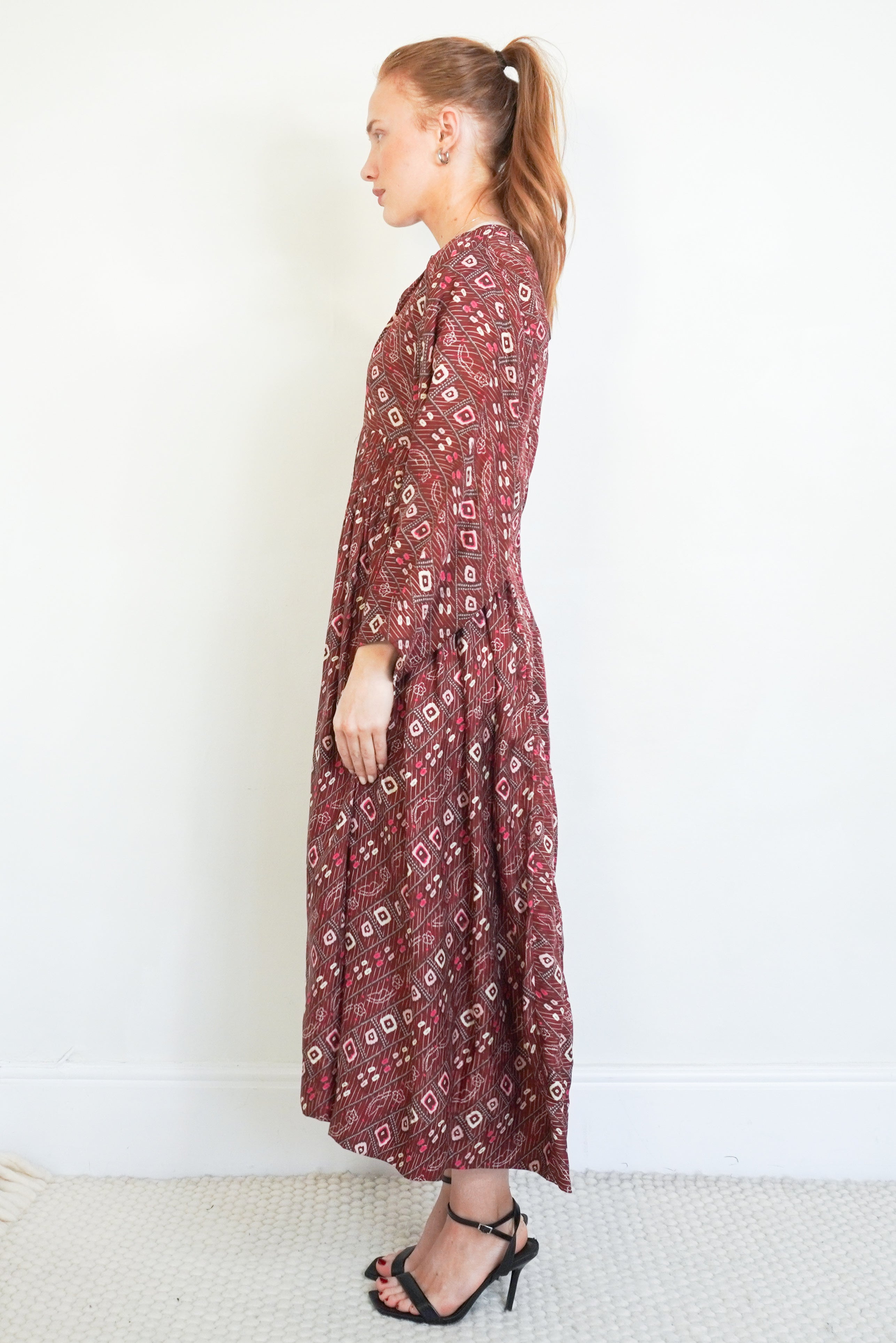Isabel-Marant-Burgundy-Silk-Dress-side-picture