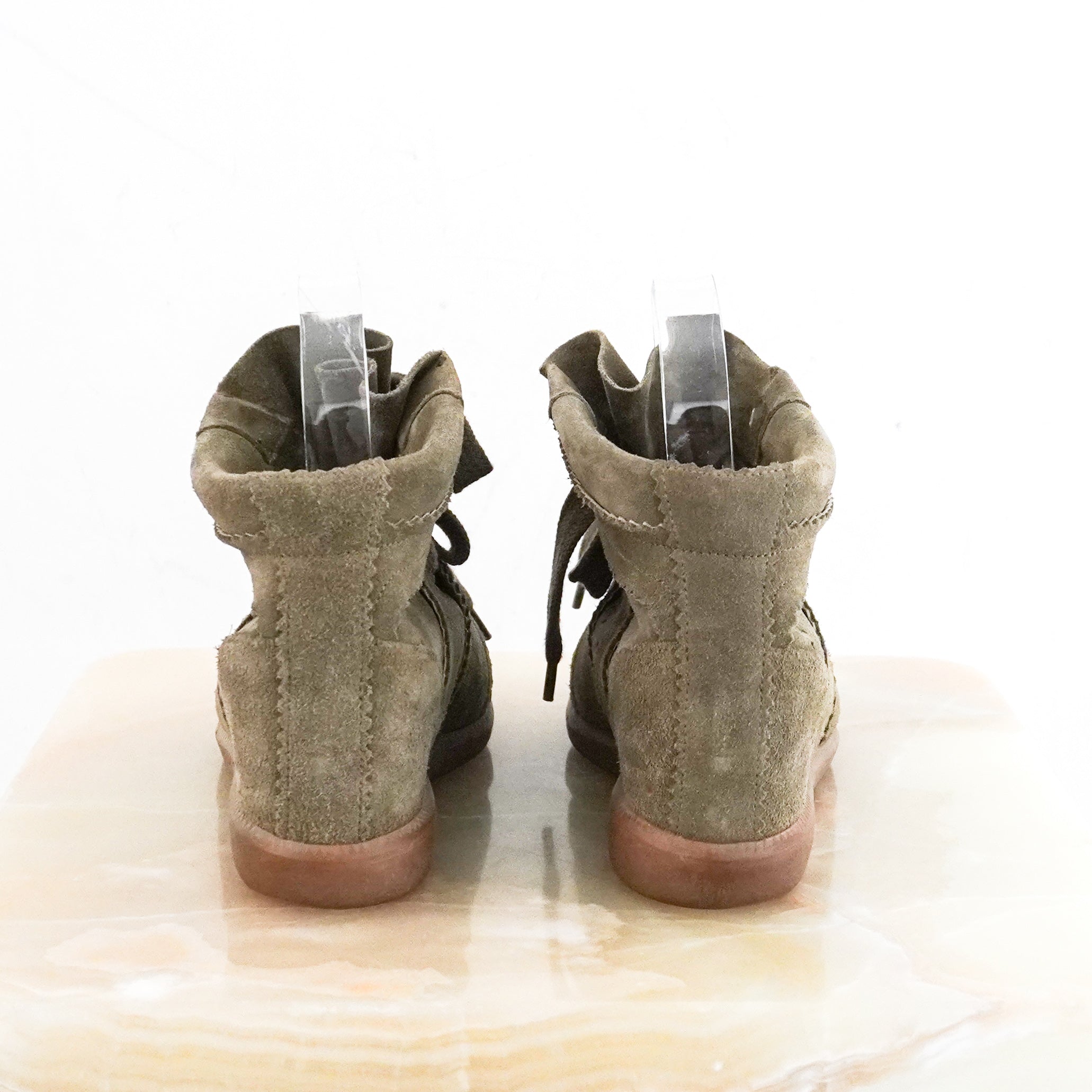 Isabel-Marant-Khaki-Bobby-Suede-Trainers-back-picture-Chelsea-London