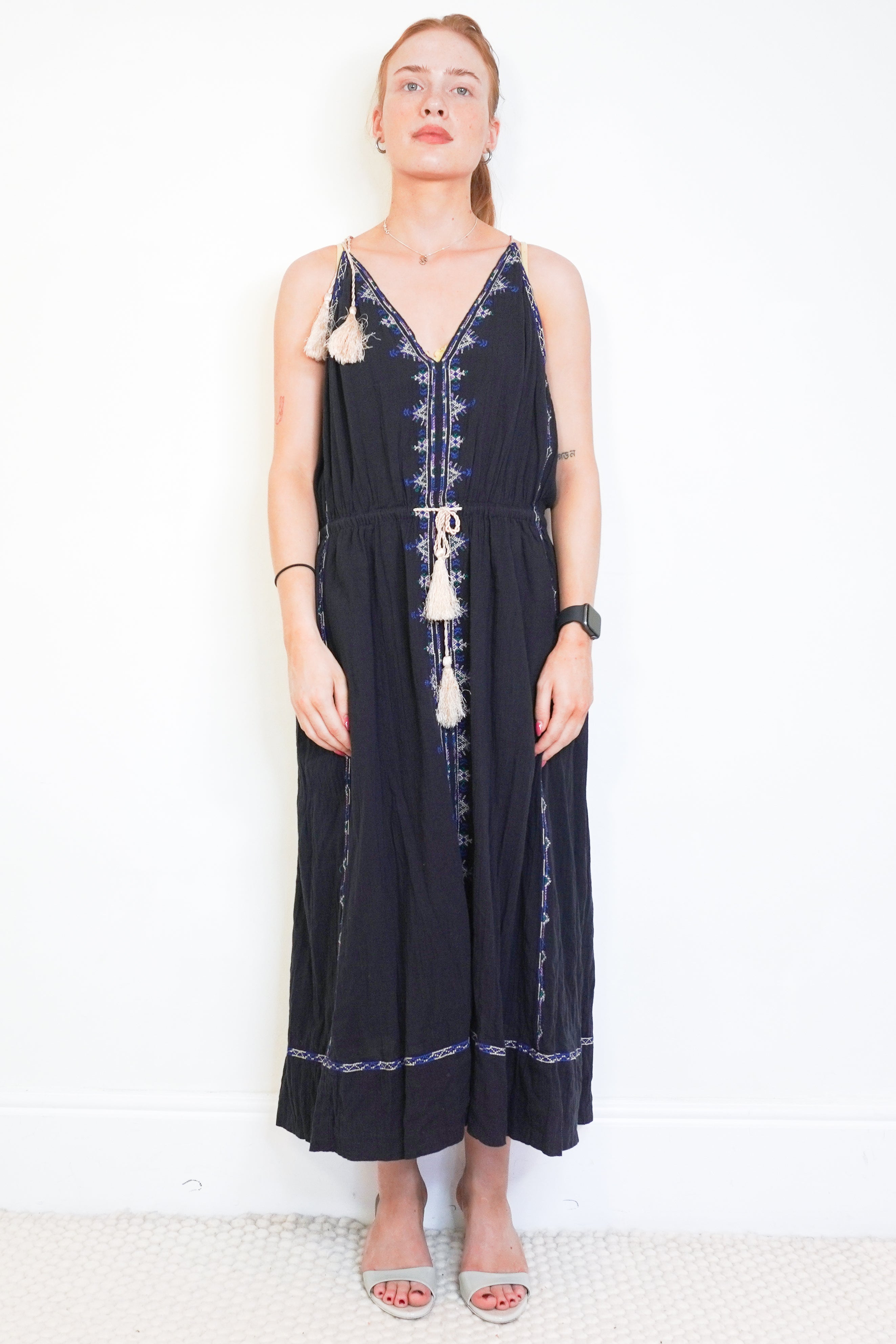 Isabel Marant Étoile Navy Cotton Siana Dress front photo chelsea london