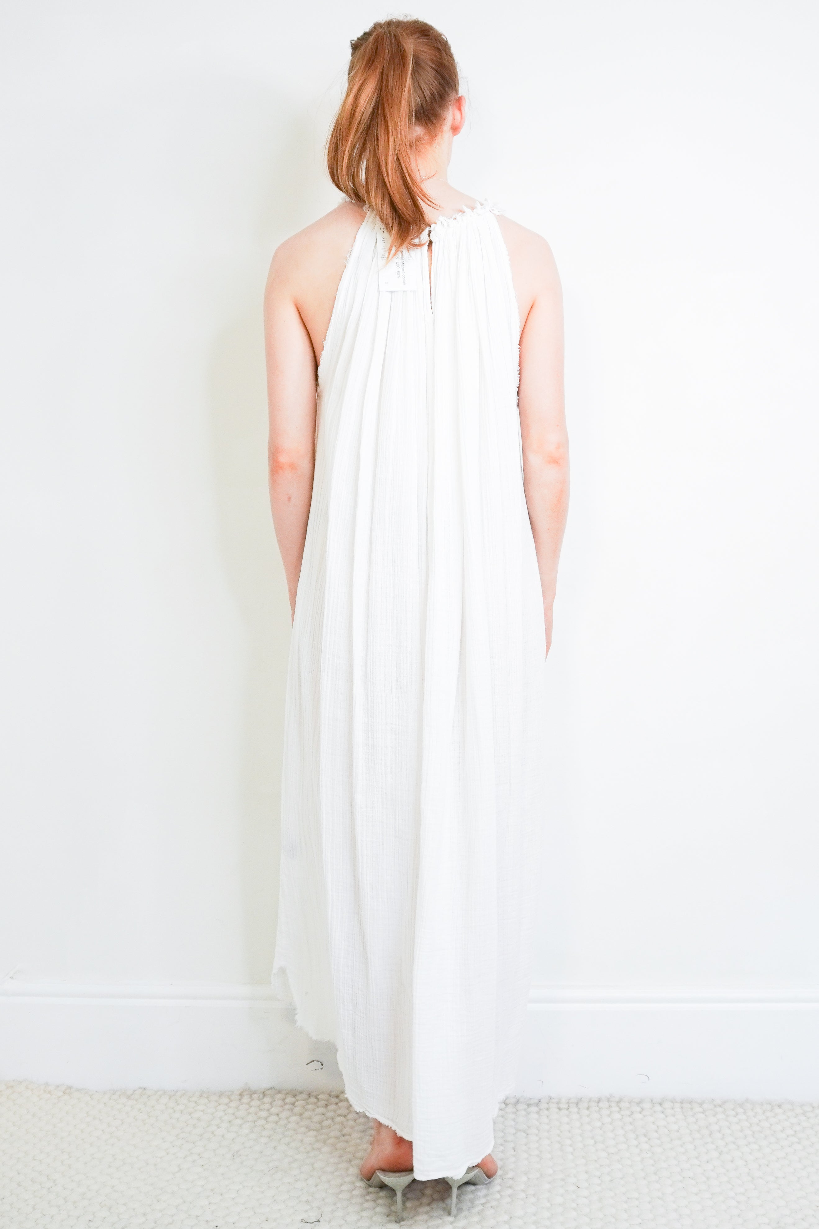Isabel Marant Étoile White Cotton Halterneck Maxi Dress back photo chelsea london