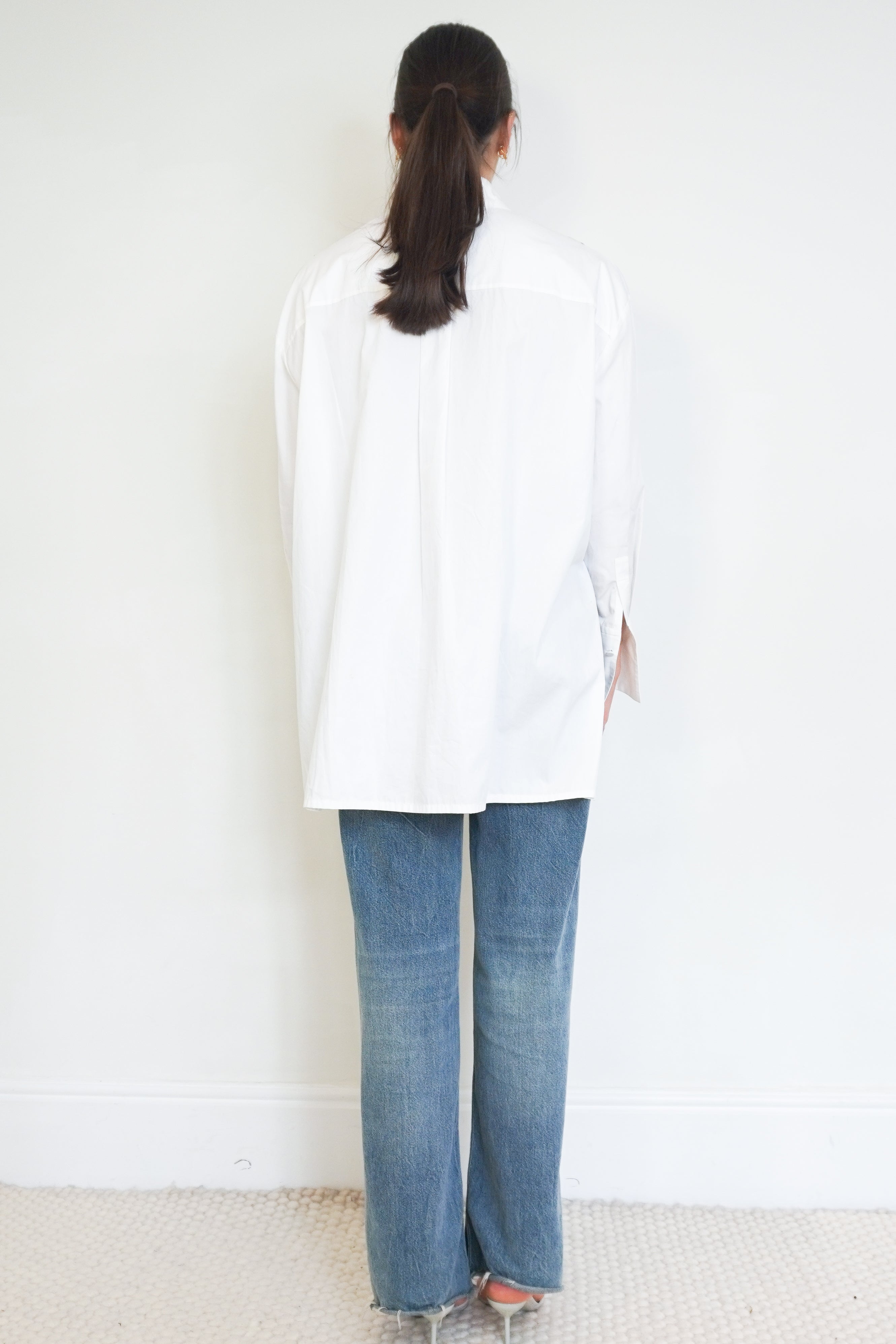 JOSEPH Bacar Poplin Colour Block Shirt back photo chelsea london