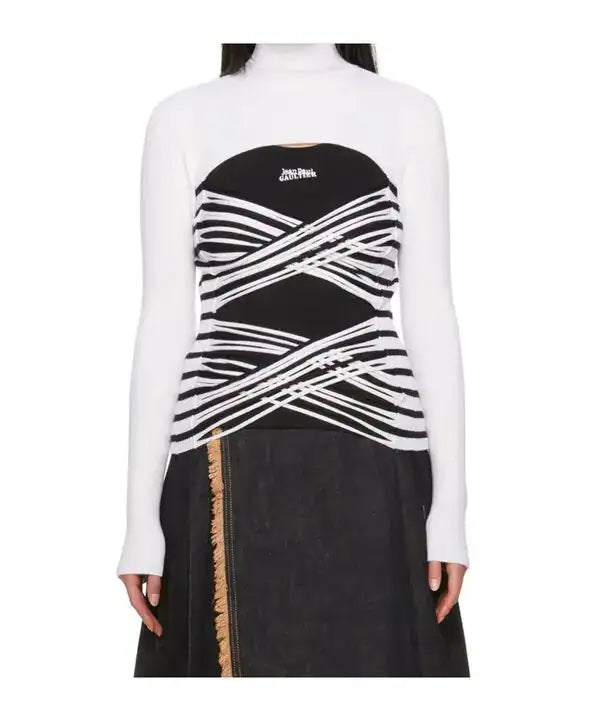 Jean Paul Gaultier Striped Cutout Top (RRP £370) | Authentic Preloved