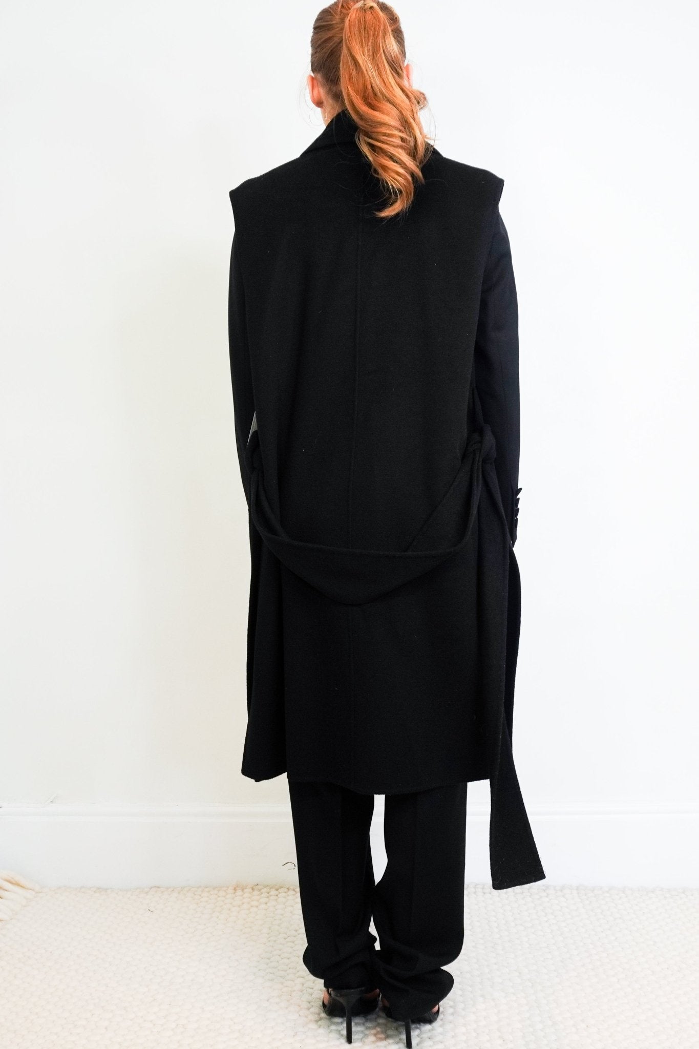 Joseph Black Sleeveless Garance Cashmere Wool Coat RRP £700 | Authentic Preloved - Reloved Again