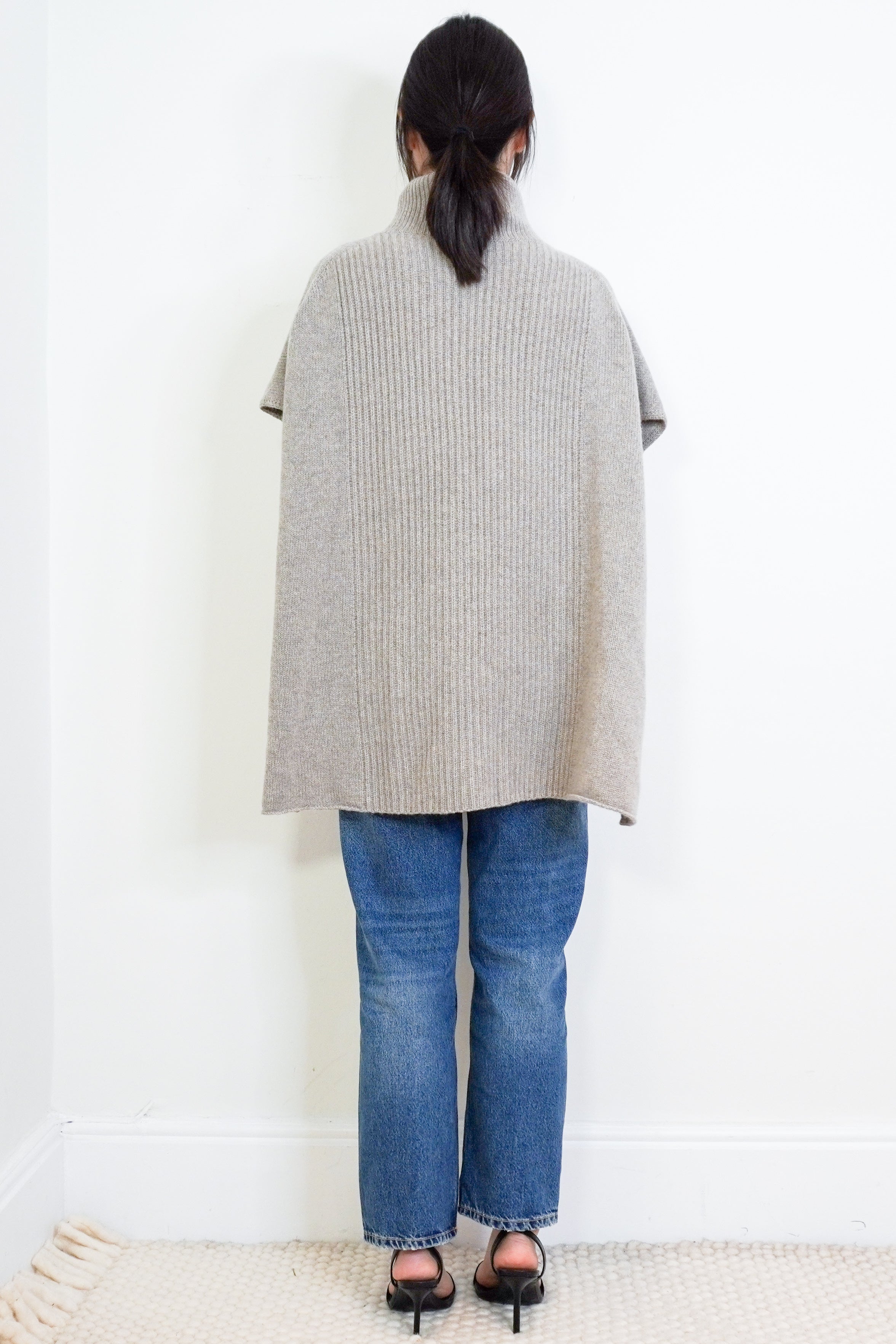 Joseph-grey-cashmere-cape-authentic-preloved-back-picture-chelsea-london