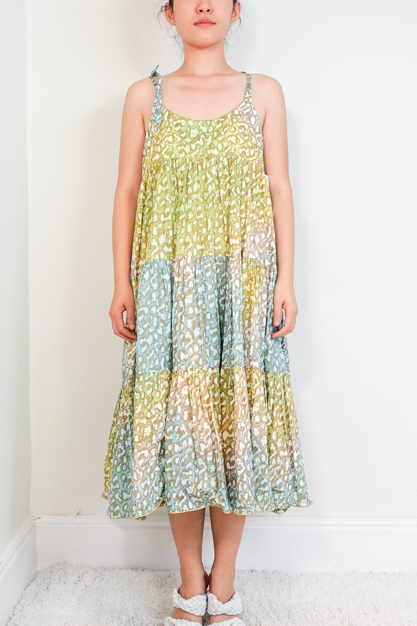 Juliet Dunn Tie Dye 70s Leopard print Midi Sundress RRP £250 | Authentic Preloved - Reloved Again