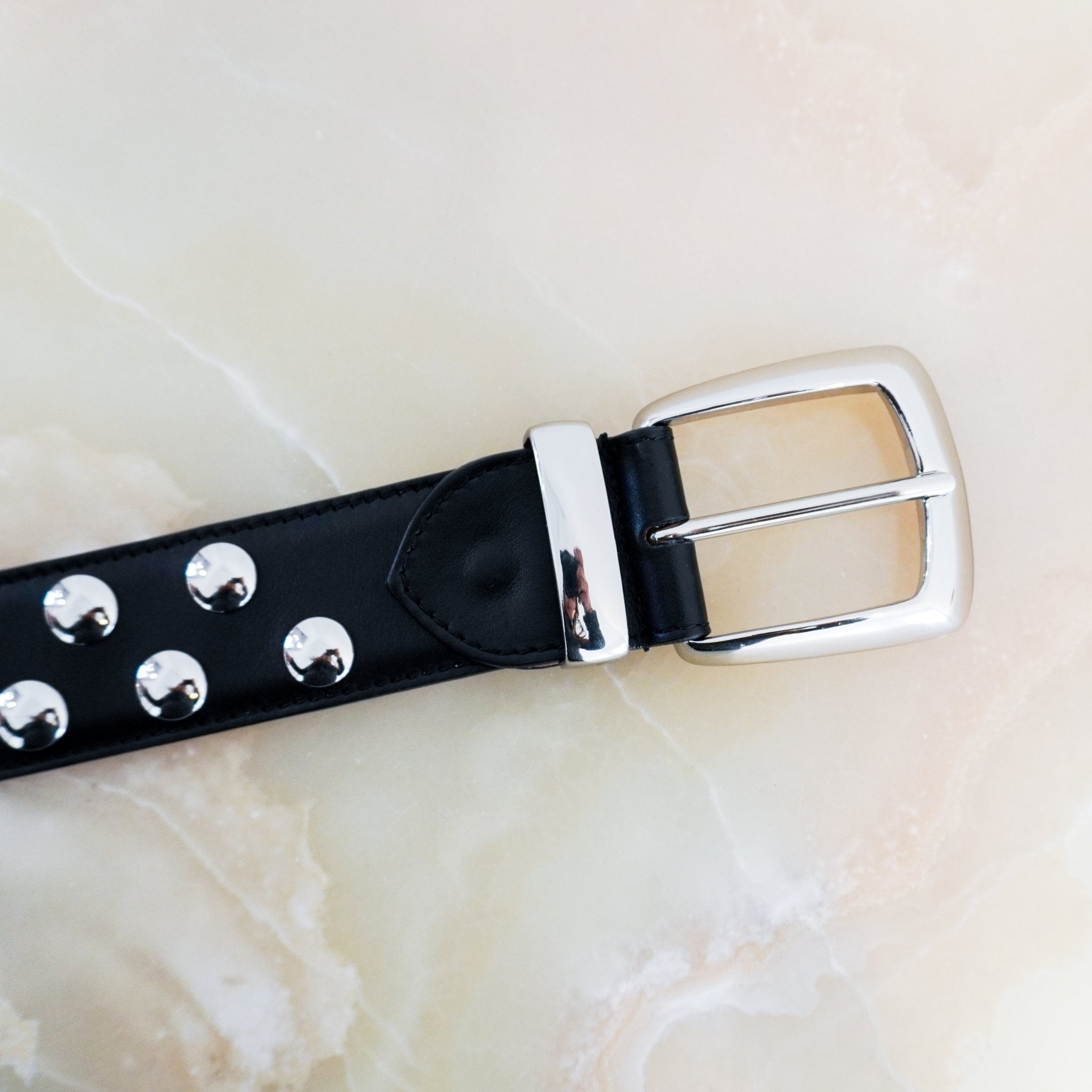 Khaite Black Studded Leather Belt RRP £380 | Authentic Preloved FINAL SALE - Reloved Again