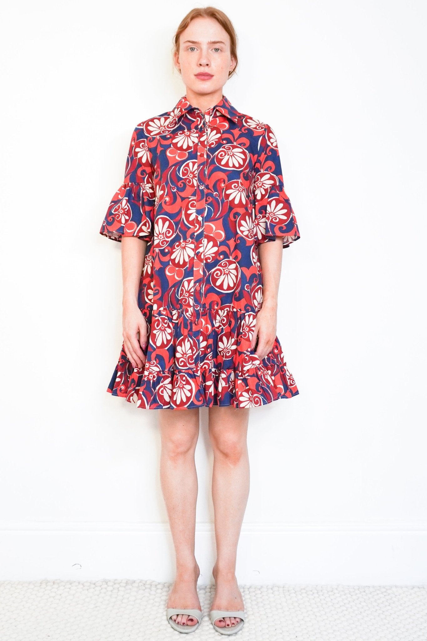 La DoubleJ Red, Blue and White Floral Dress (RRP £690) | Authentic Preloved - Reloved Again