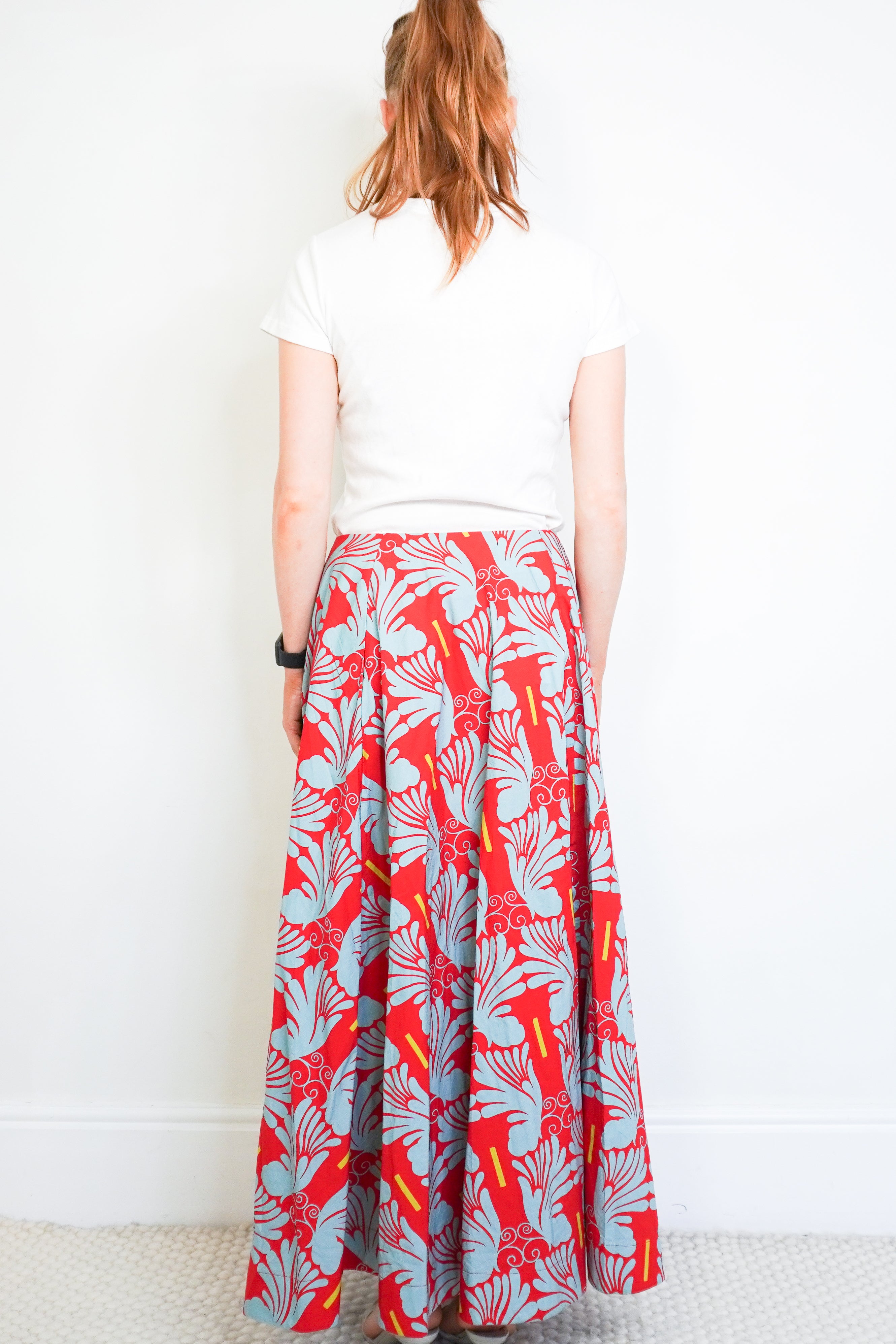 La Double J Blue & Red Cotton Edition 29 Holiday Skirt back photo chelsea london