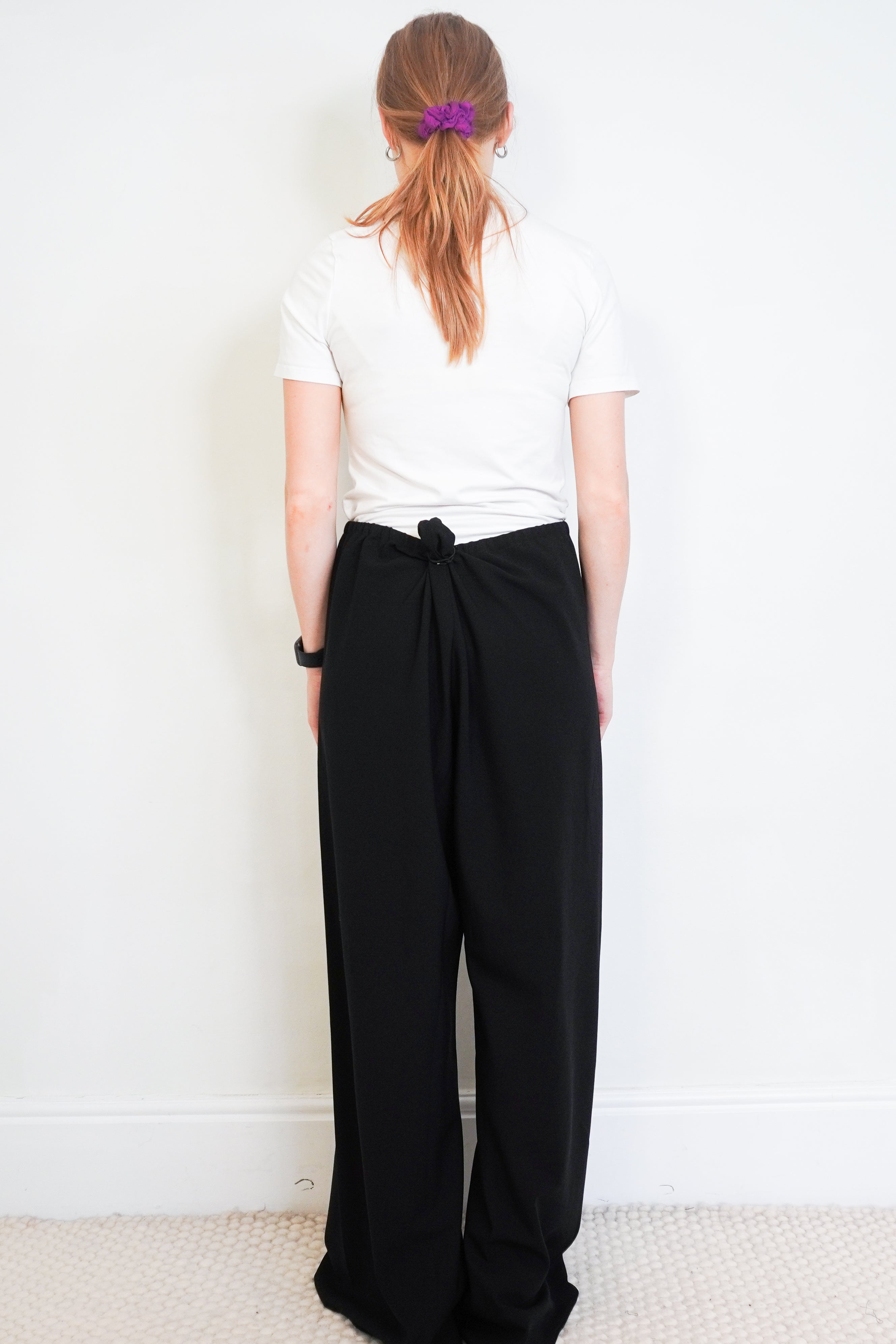 La Ligne Black Colby Wide Leg Trousers back photo chelsea london