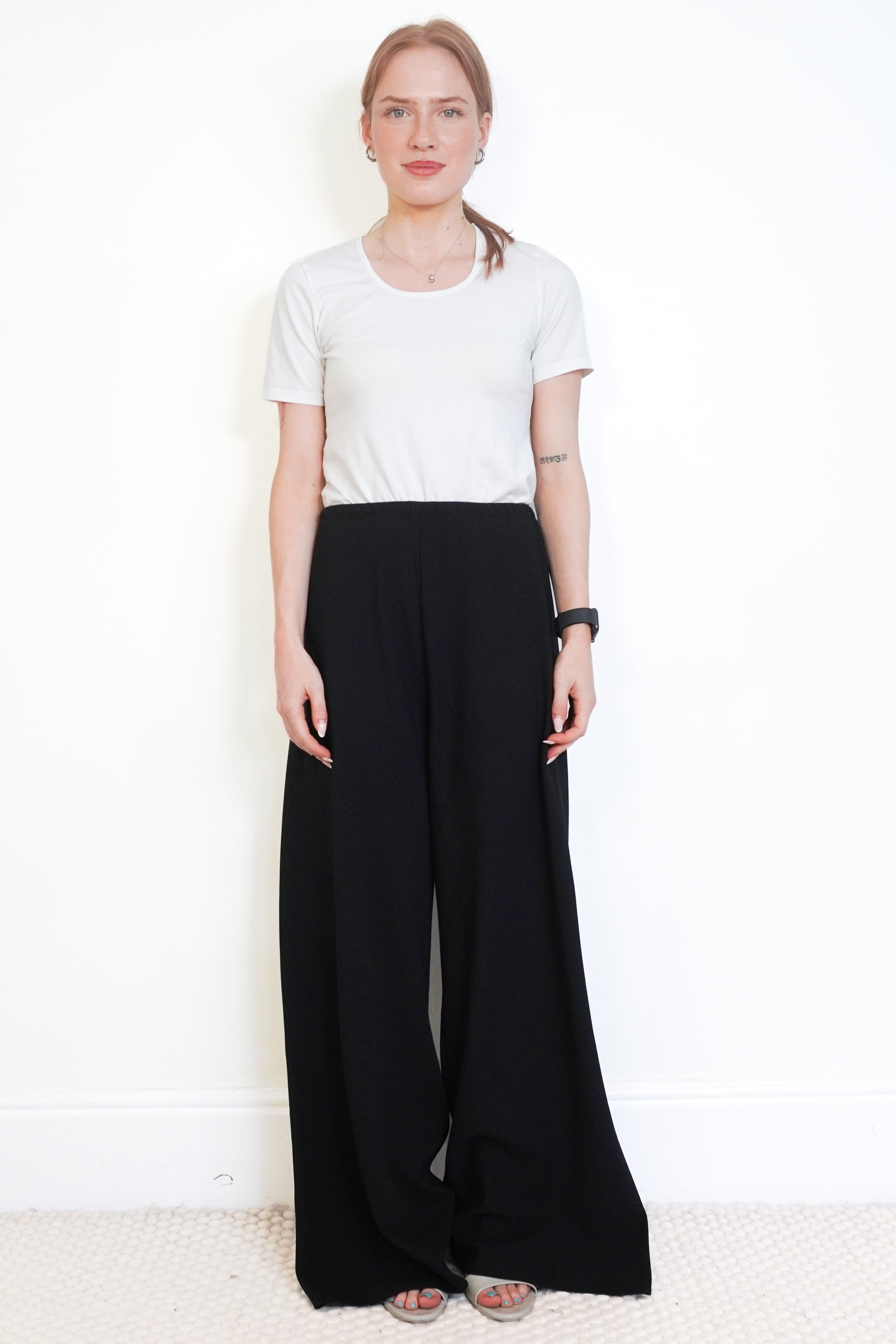 La Ligne Black Colby Wide Leg Trousers front photo chelsea london