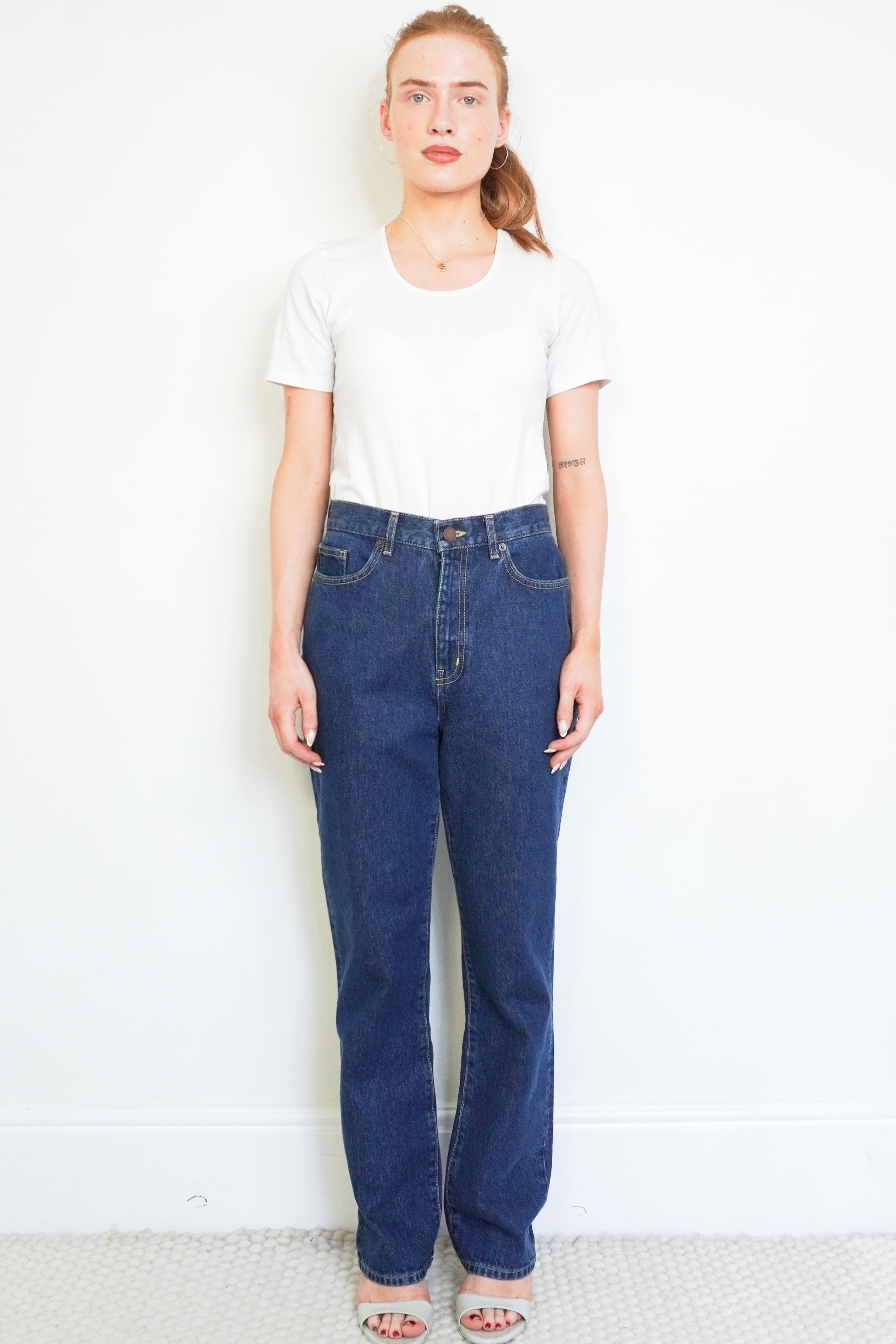 La Ligne Patch Pocket Jeans in Dark Indigo Denim front photo chelsea london