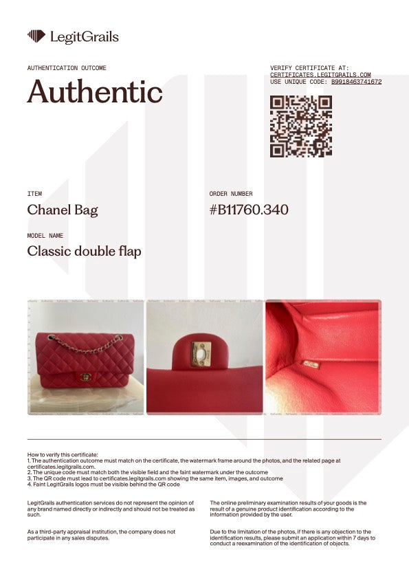 Chanel Medium Classic 11.12 Double Flap Bag Coral Lambskin Gold Hardware RRP (£9090) | Authentic Preloved