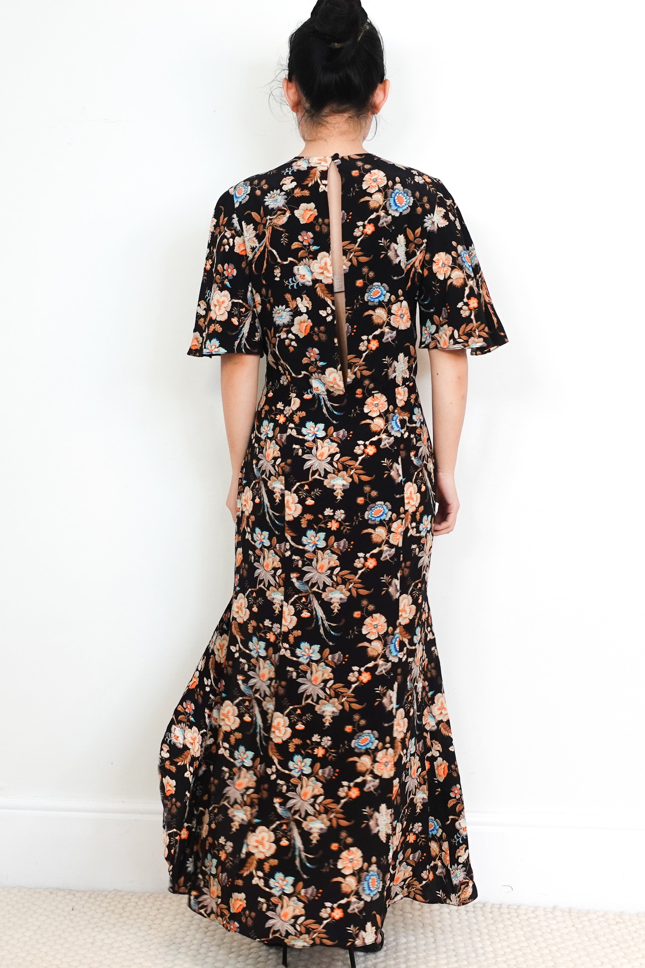 Les-Reveries-X-Liberty-Black-Floral-Maxi-Dress-back-picture-Chelsea-London