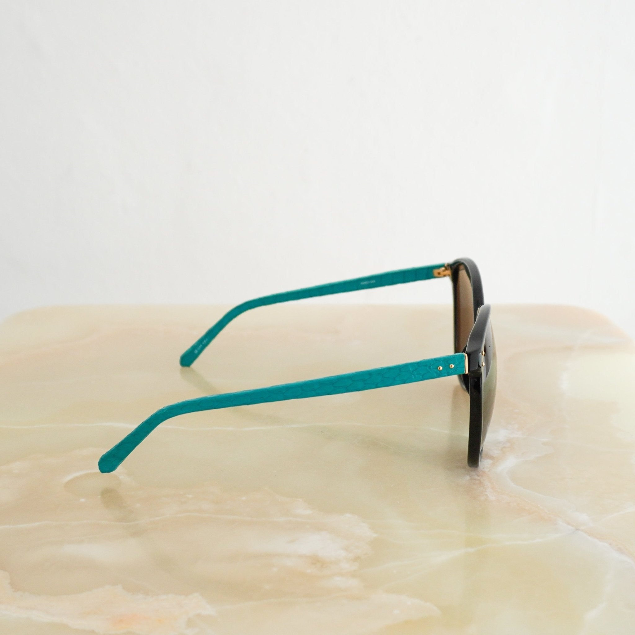 Linda Farrow Black & Blue Python Leather Sunglasses (RRP £1200) | Authentic Preloved - Reloved Again