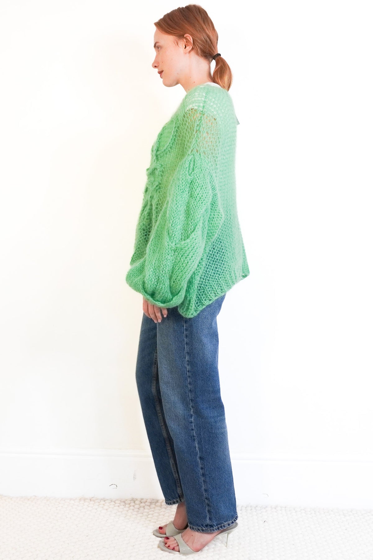 Loewe Green Anagram Mohair Jumper Side