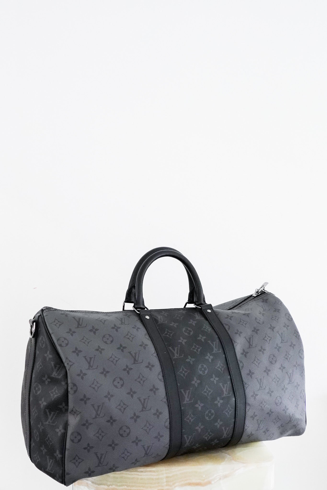 Louis Vuitton Keepall Bandoliere 50 Monogram Eclipse Bag RRP £2000 | Authentic Preloved - Reloved Again
