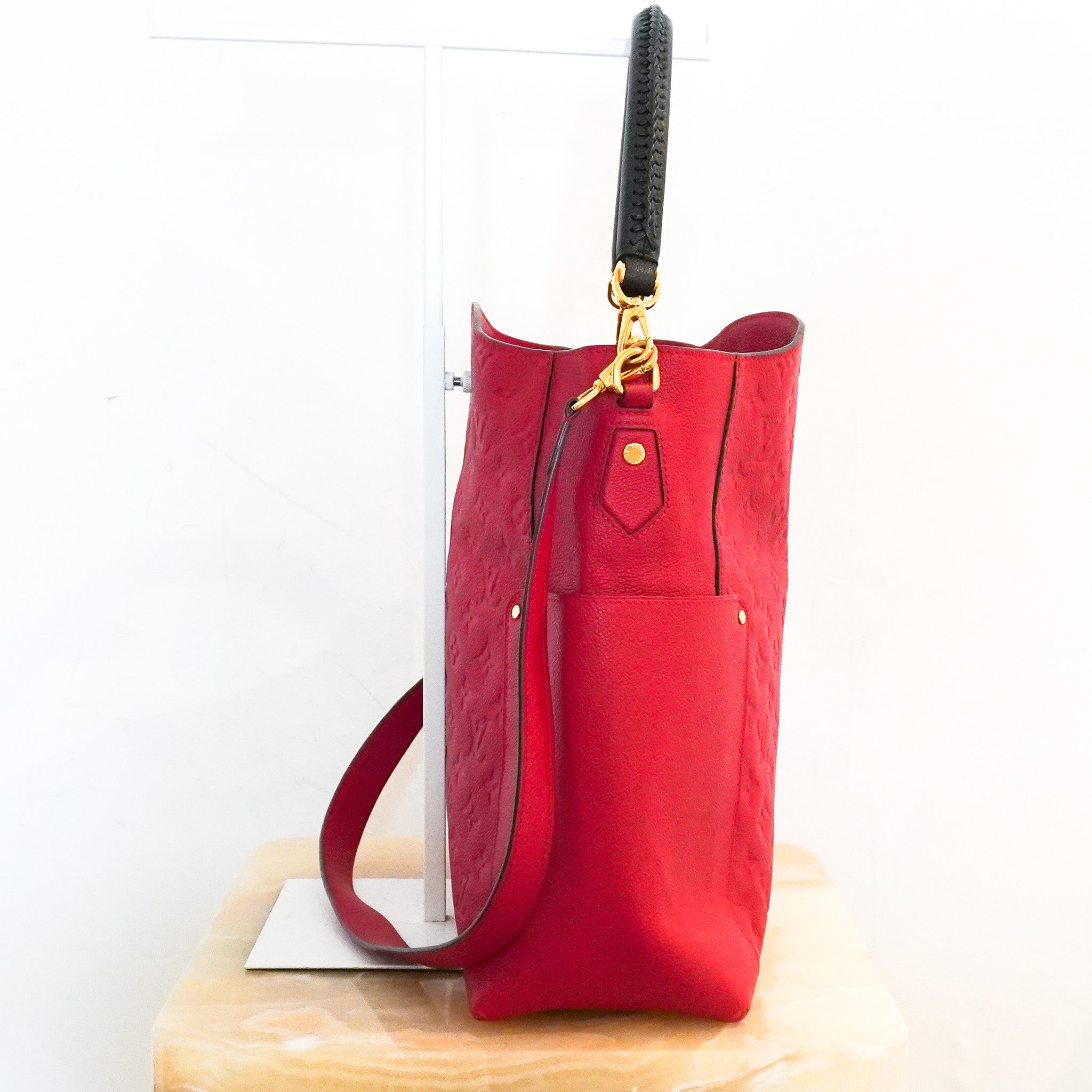 Louis Vuitton Red Bagatelle Hobo Bag in Empreinte Leather RRP £2150 | Authentic Preloved - Reloved Again