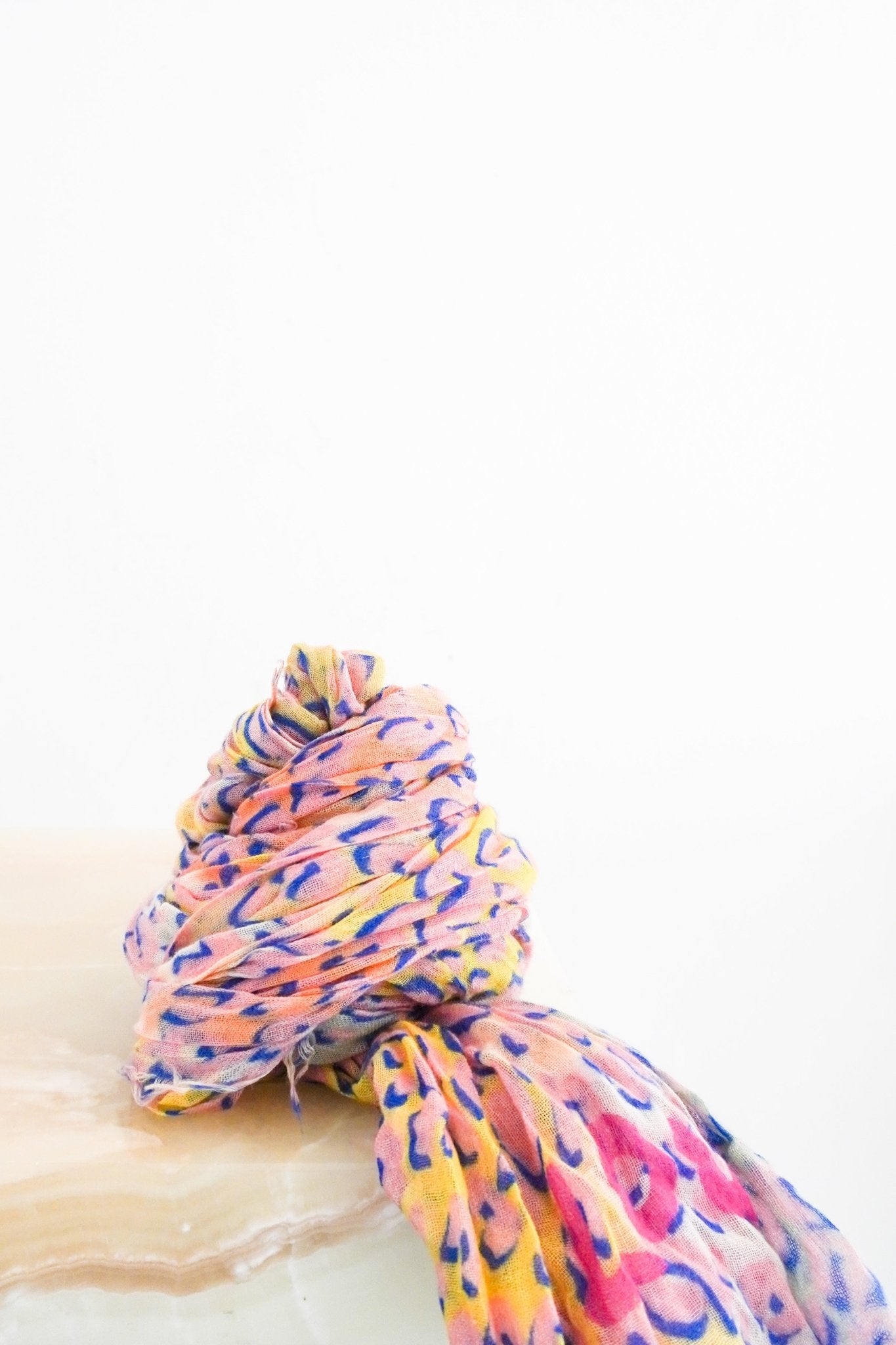 Louis Vuitton Yellow & Pink Sprouse Leopard Scarf RRP £475 | Authentic Preloved - Reloved Again