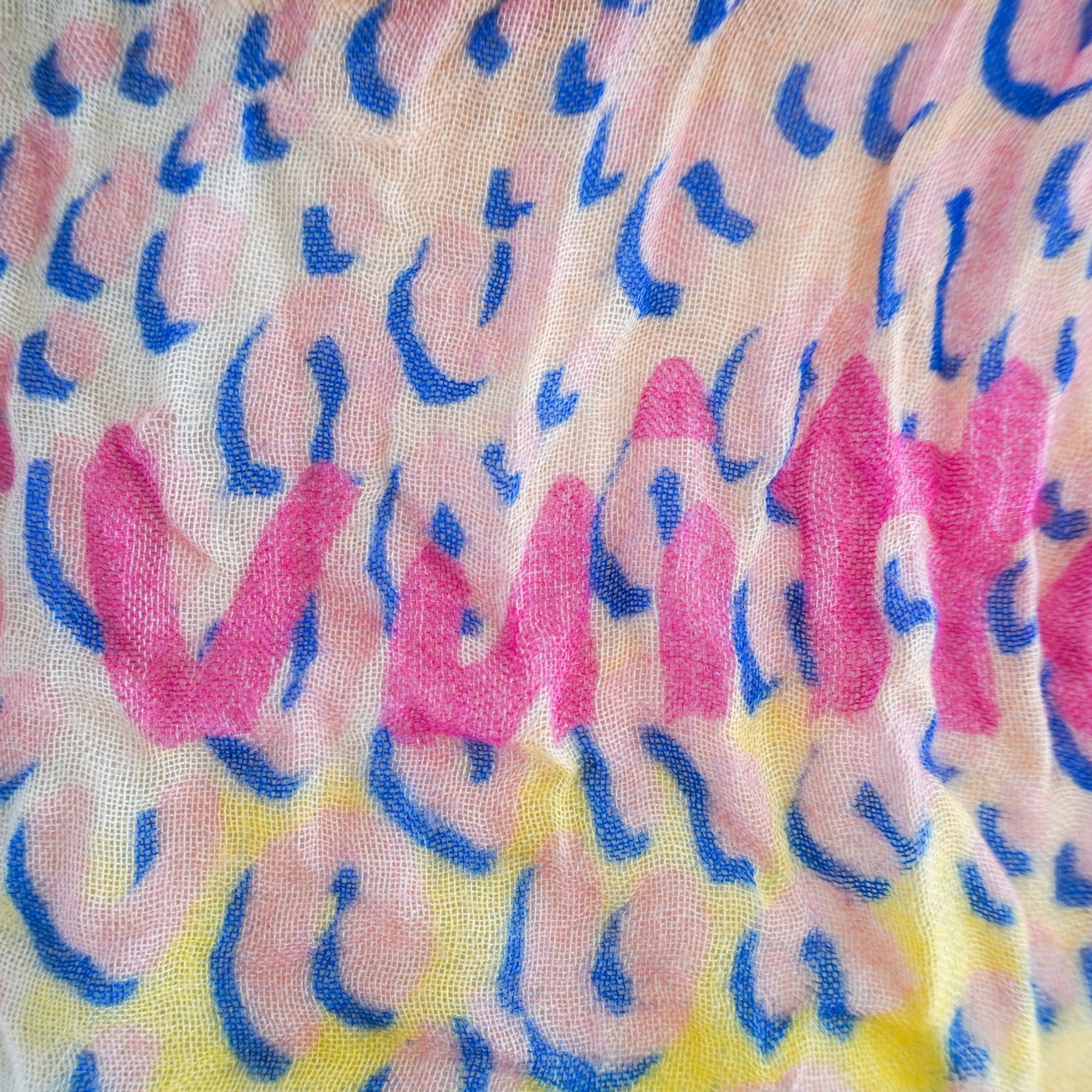 Louis Vuitton Yellow & Pink Sprouse Leopard Scarf RRP £475 | Authentic Preloved - Reloved Again