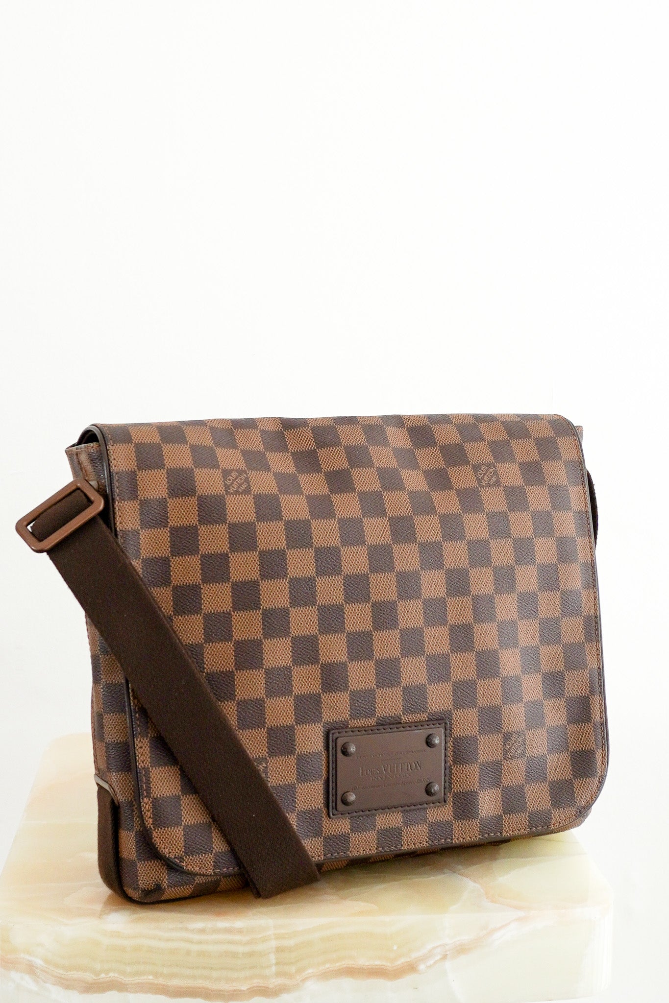 Louis Vuitton Brown MM Damier Ebene Brooklyn Messenger Bag (RRP £1000) | Authentic Preloved - Reloved Again