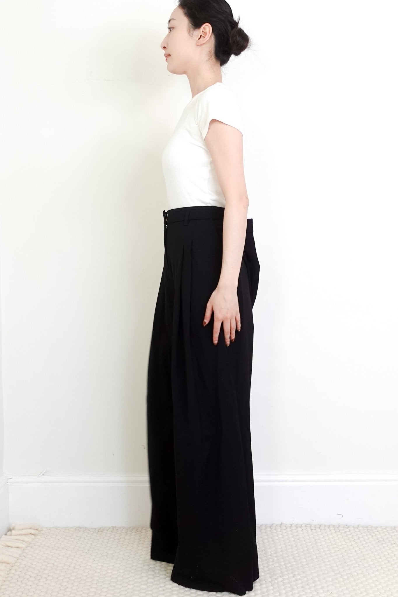 NEW ME+EM Black Forever Wide - Leg Tux Trousers RRP £185 | Authentic Preloved - Reloved Again